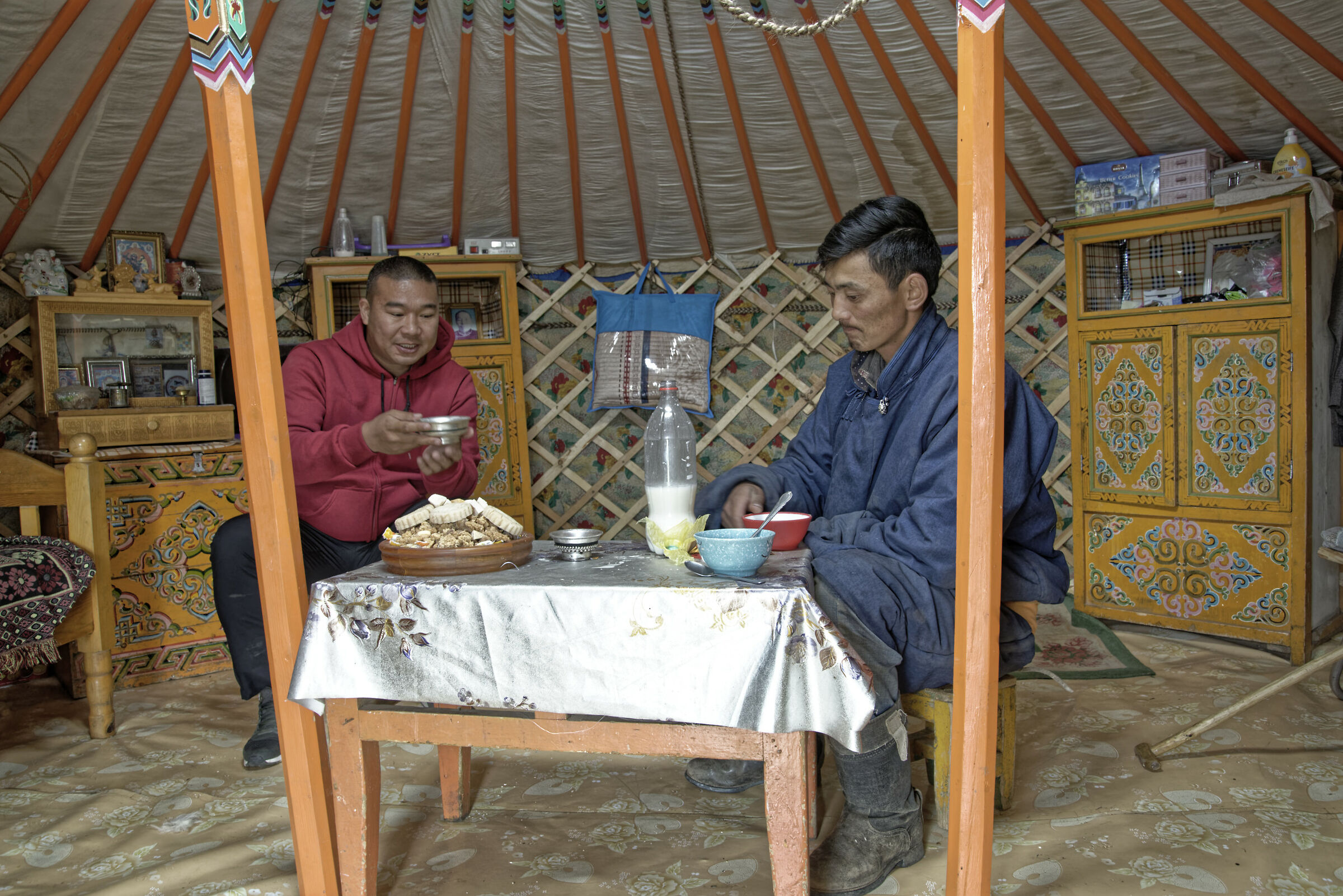 Mongolians in the Ger