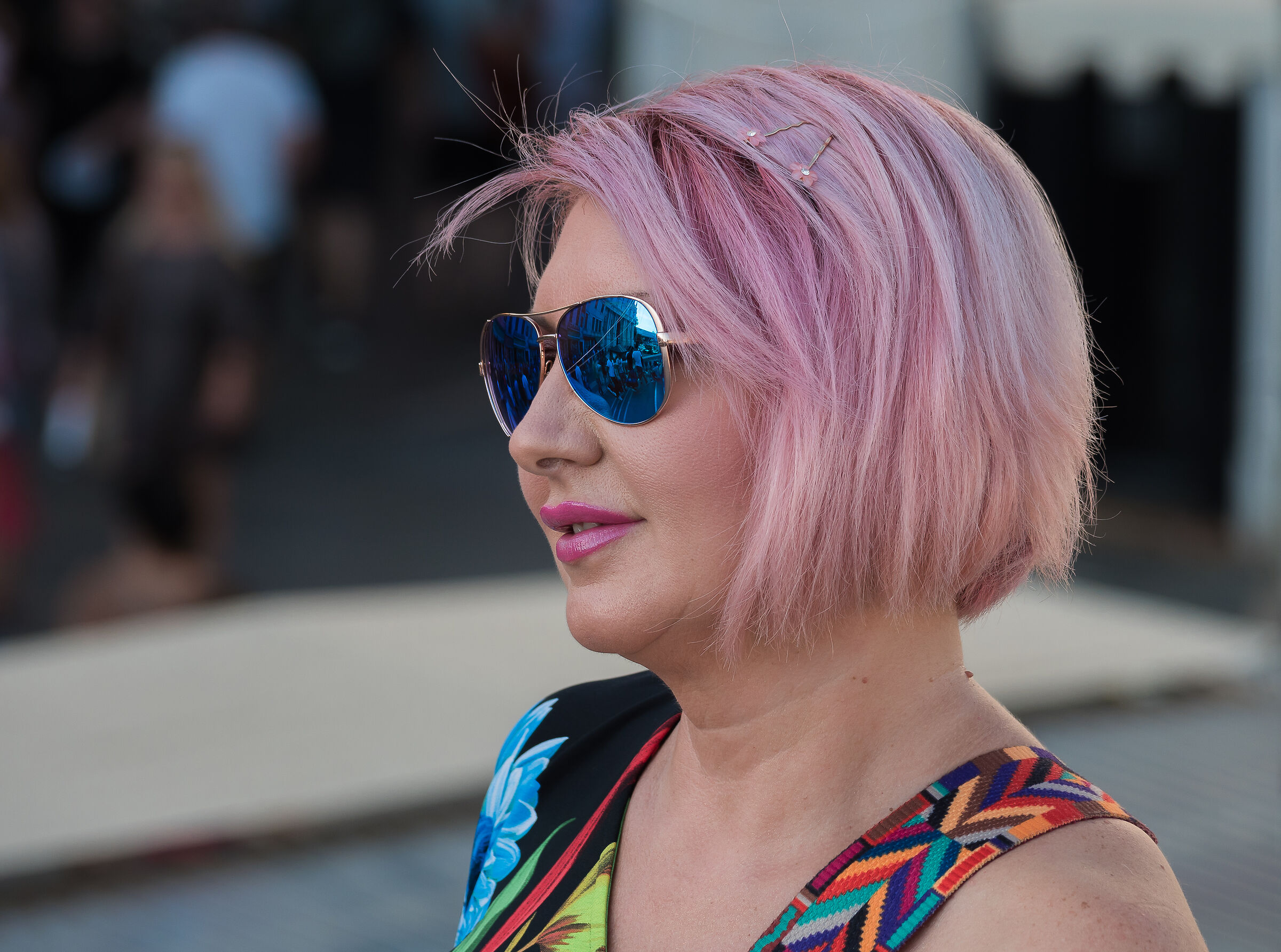 the lady in pink.......