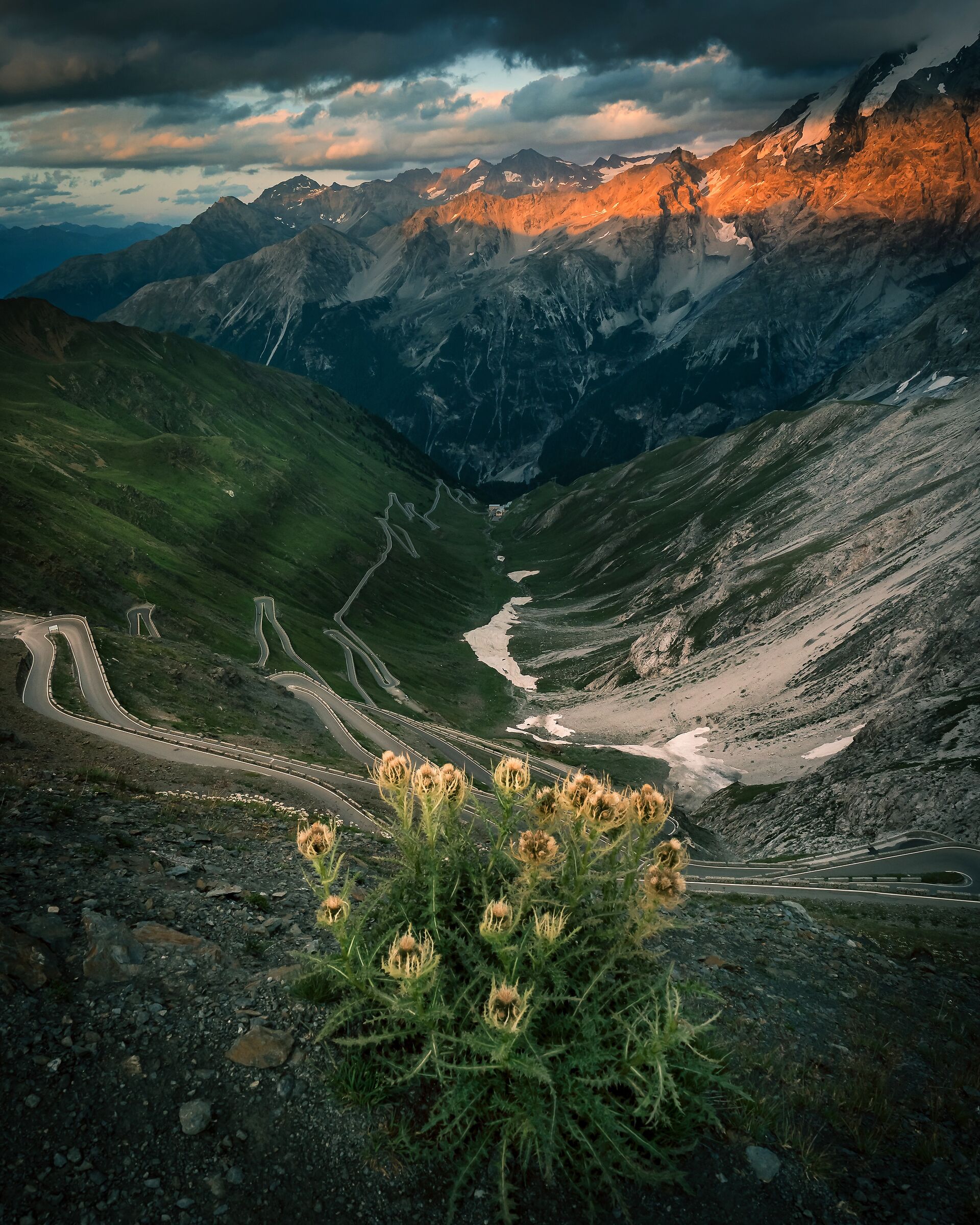 Sunset over the Stelvio