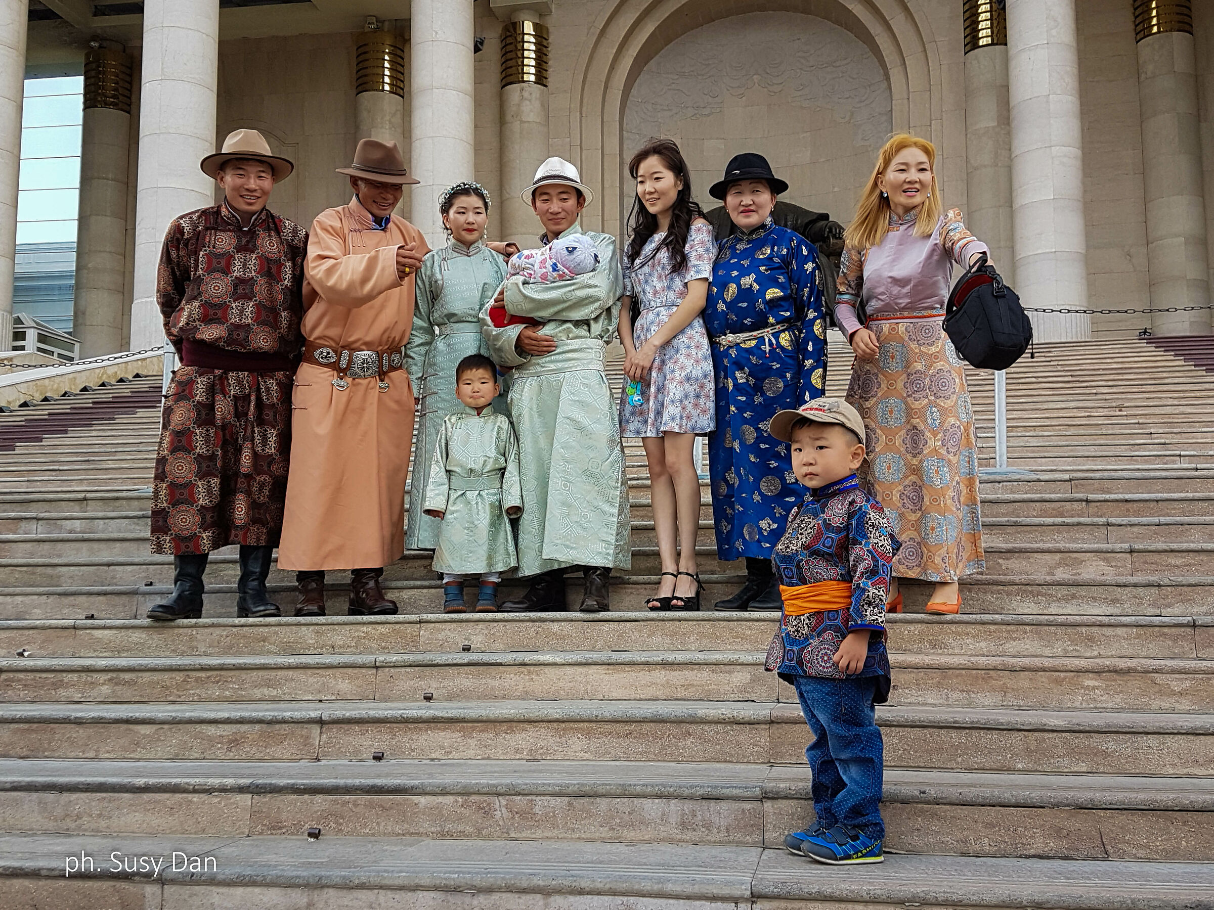 Family portrait in Genghis Khan Square