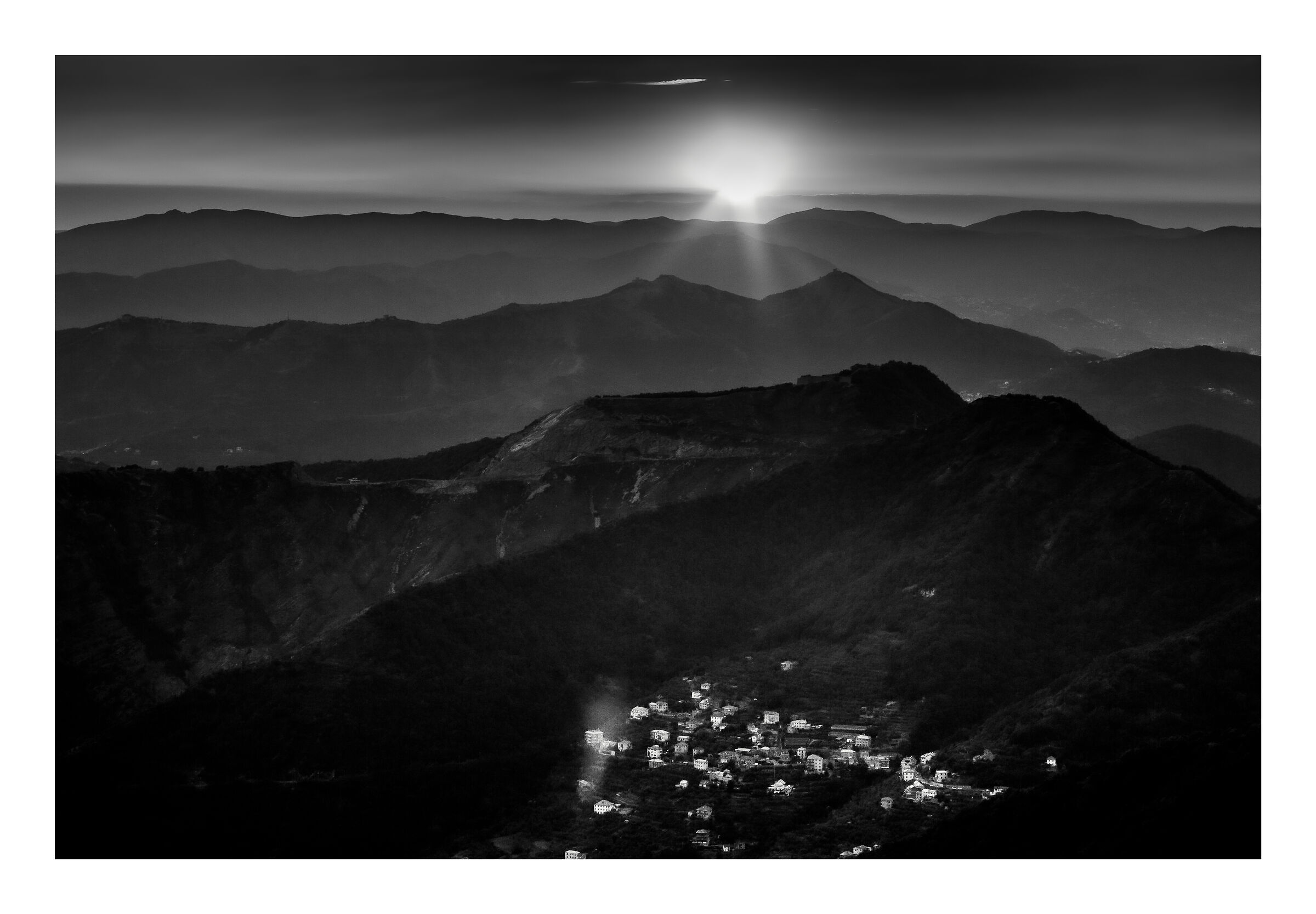 Genoa, sunset from the top of the Fasce