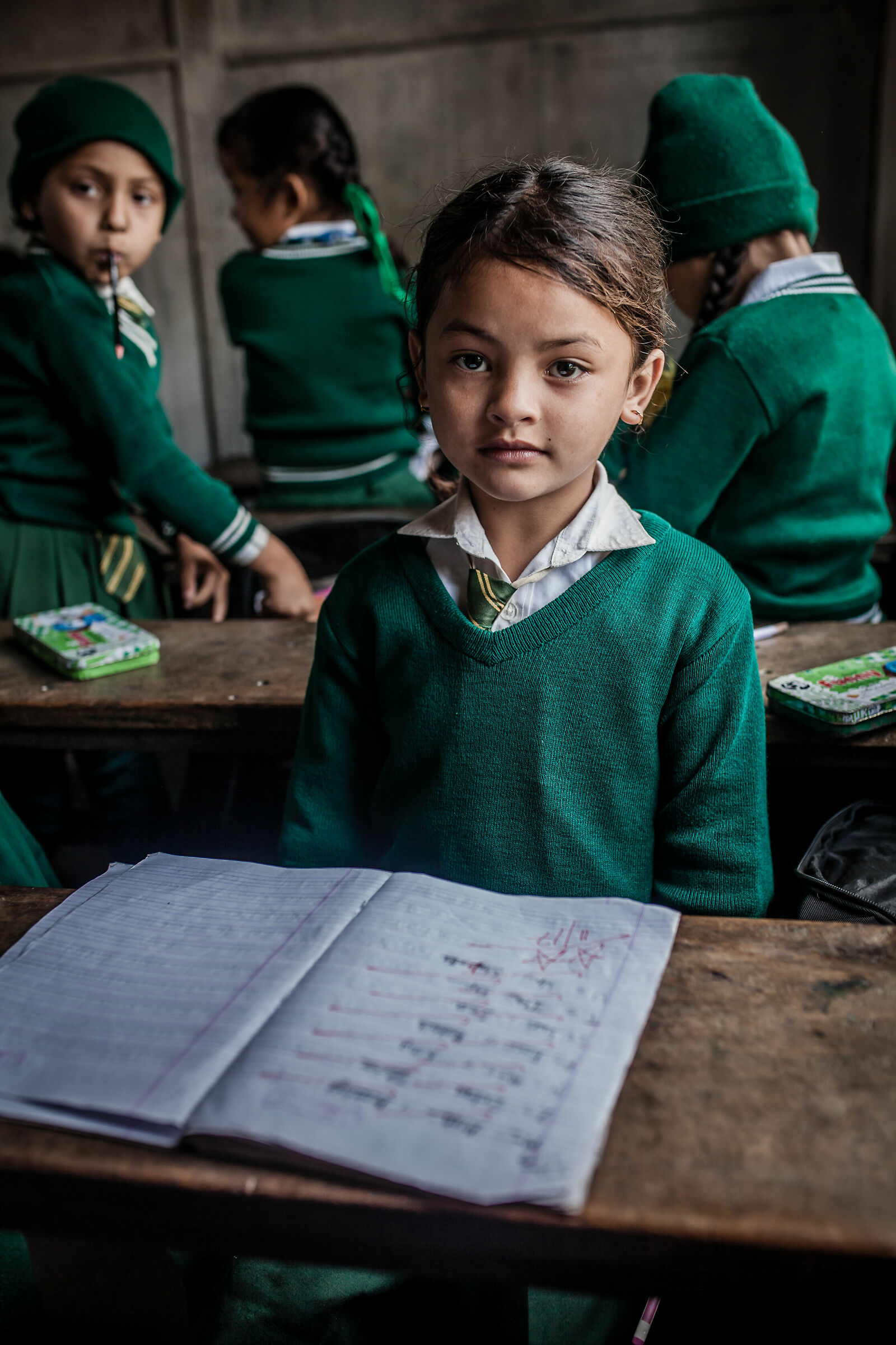Scuola a bhidur, parco nazionale del Lantang in Nepal