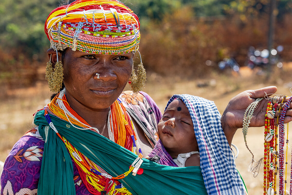 Mother with jewelry.
