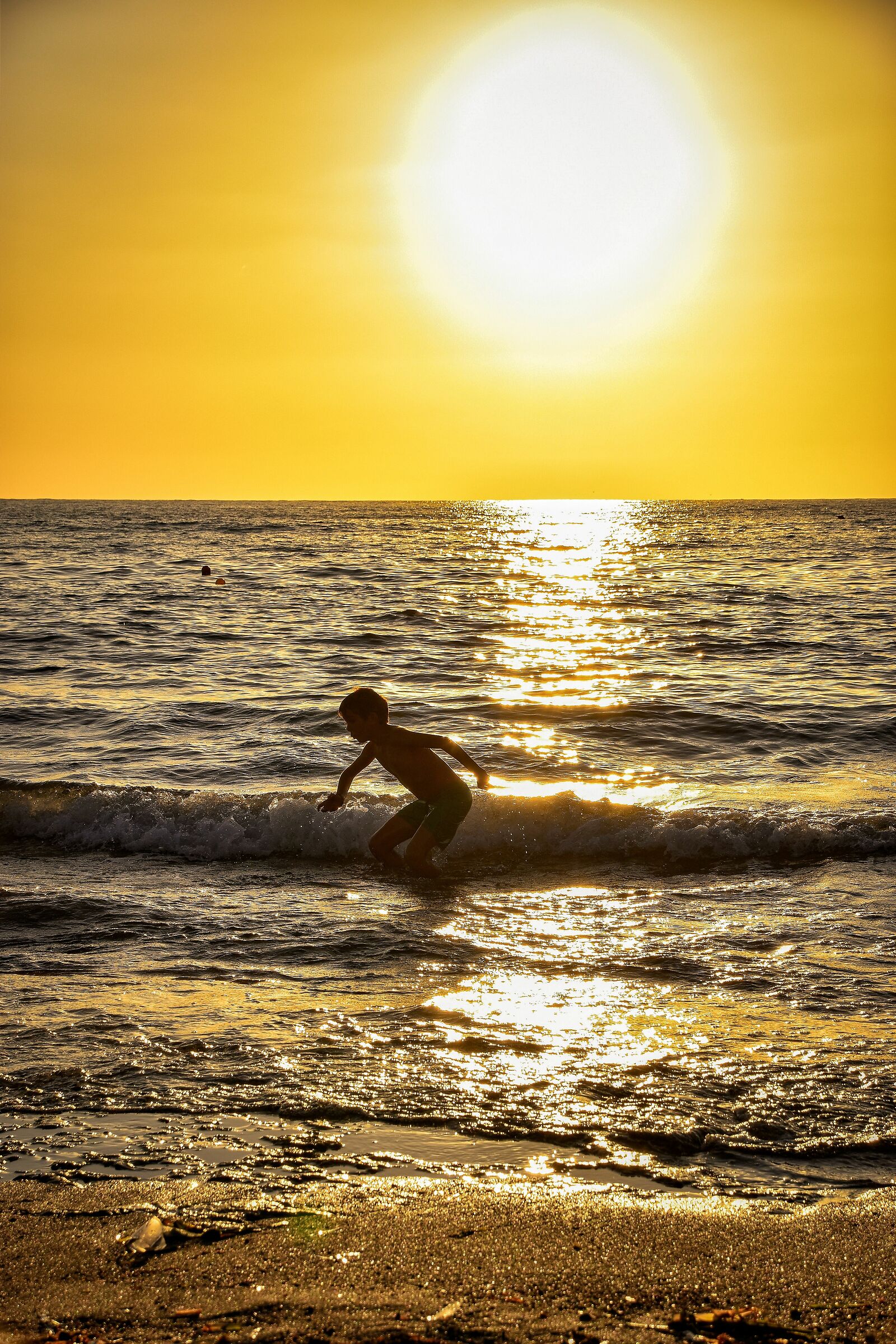 You run away from the waves