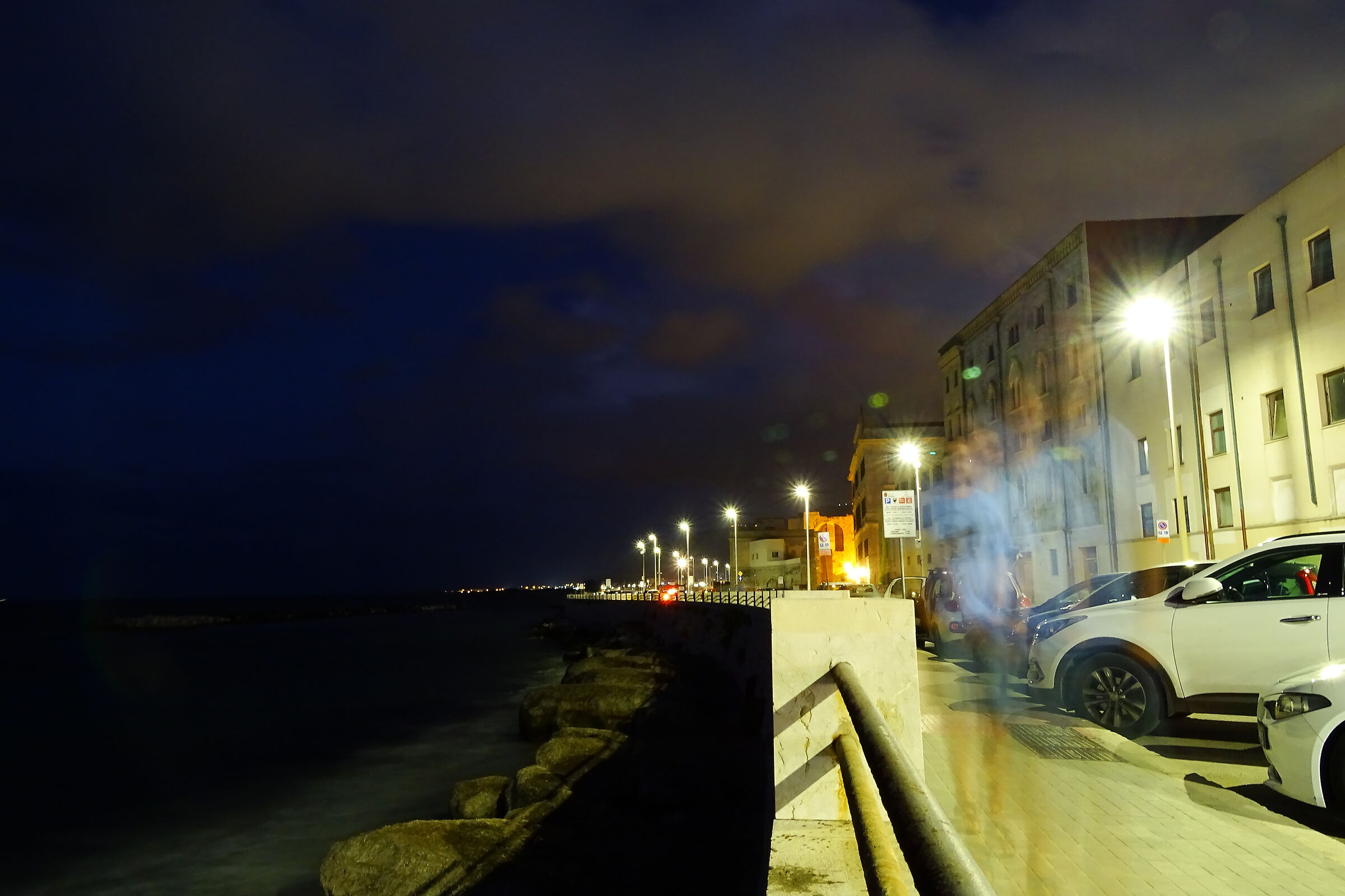 A glimpse of the waterfront of Trapani, it's already eve...