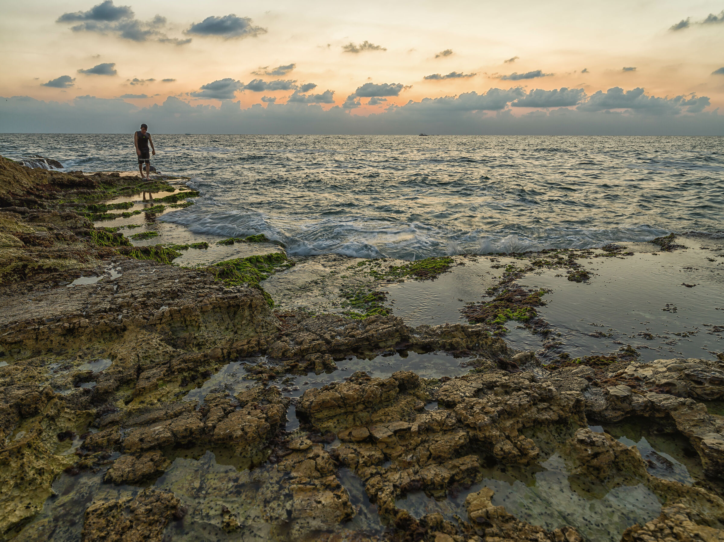 Rocks, Sea at Sunset
