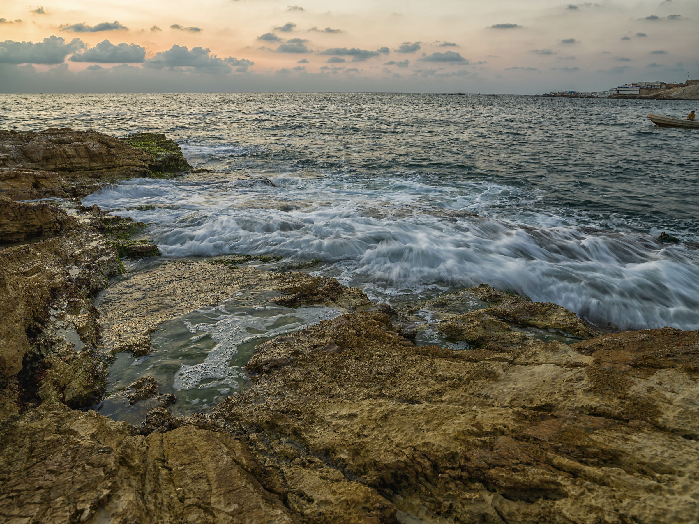 Rocks, Sea at Sunset