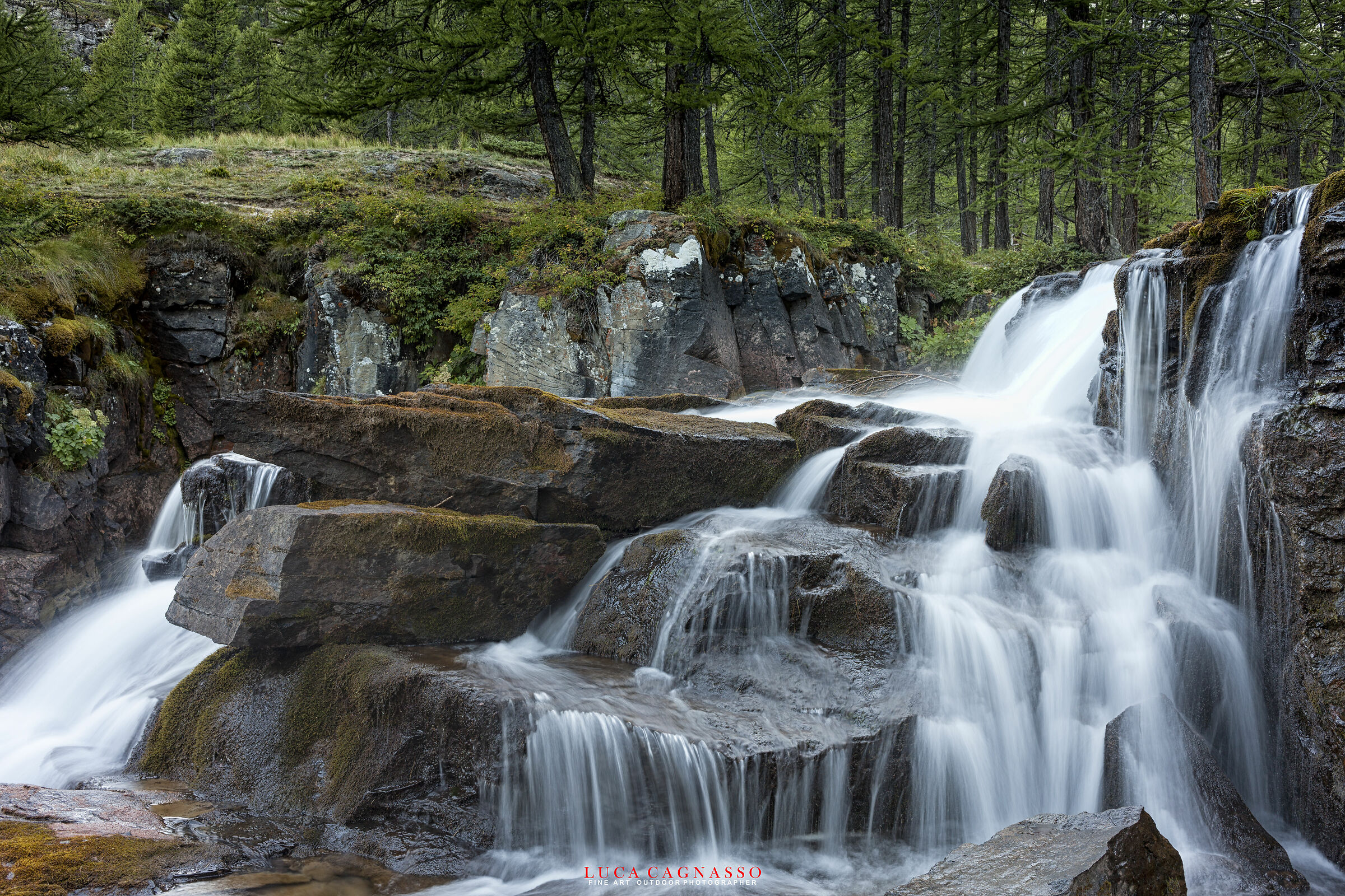 Waterfall in magic forest