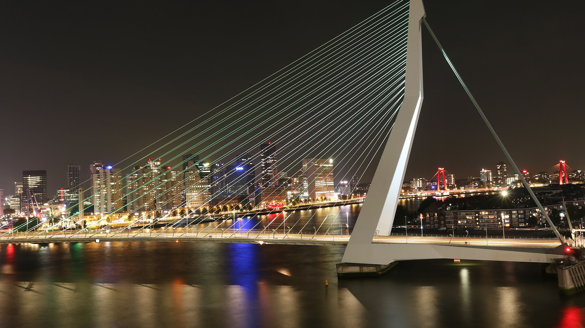 rotterdam notturno ponte mobile