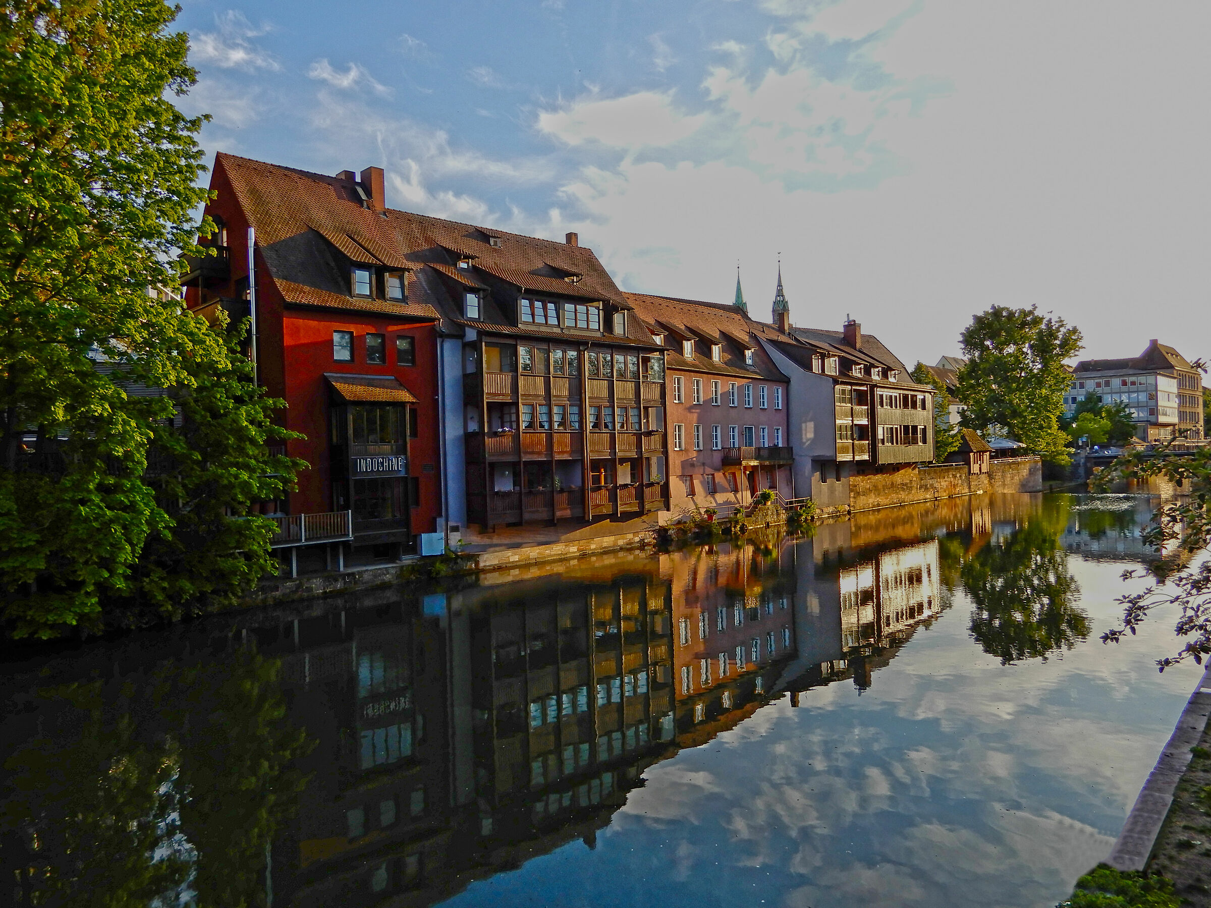 Norimberga Case che si affacciano sul fiume Pegnitz