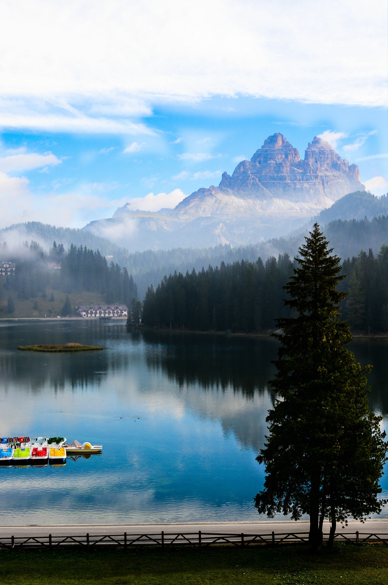 The beautiful lake of Misurina