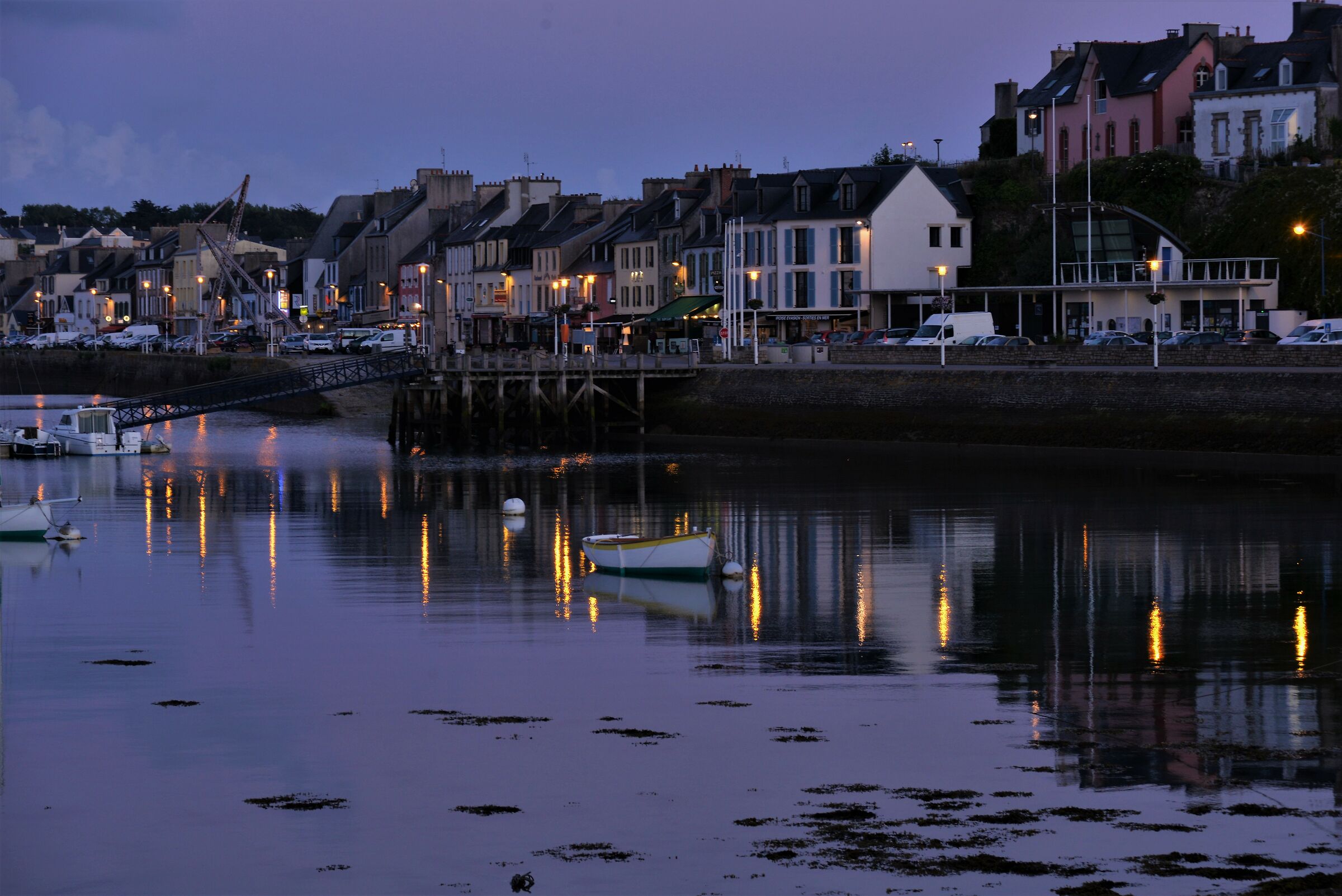 In the evening, at the port