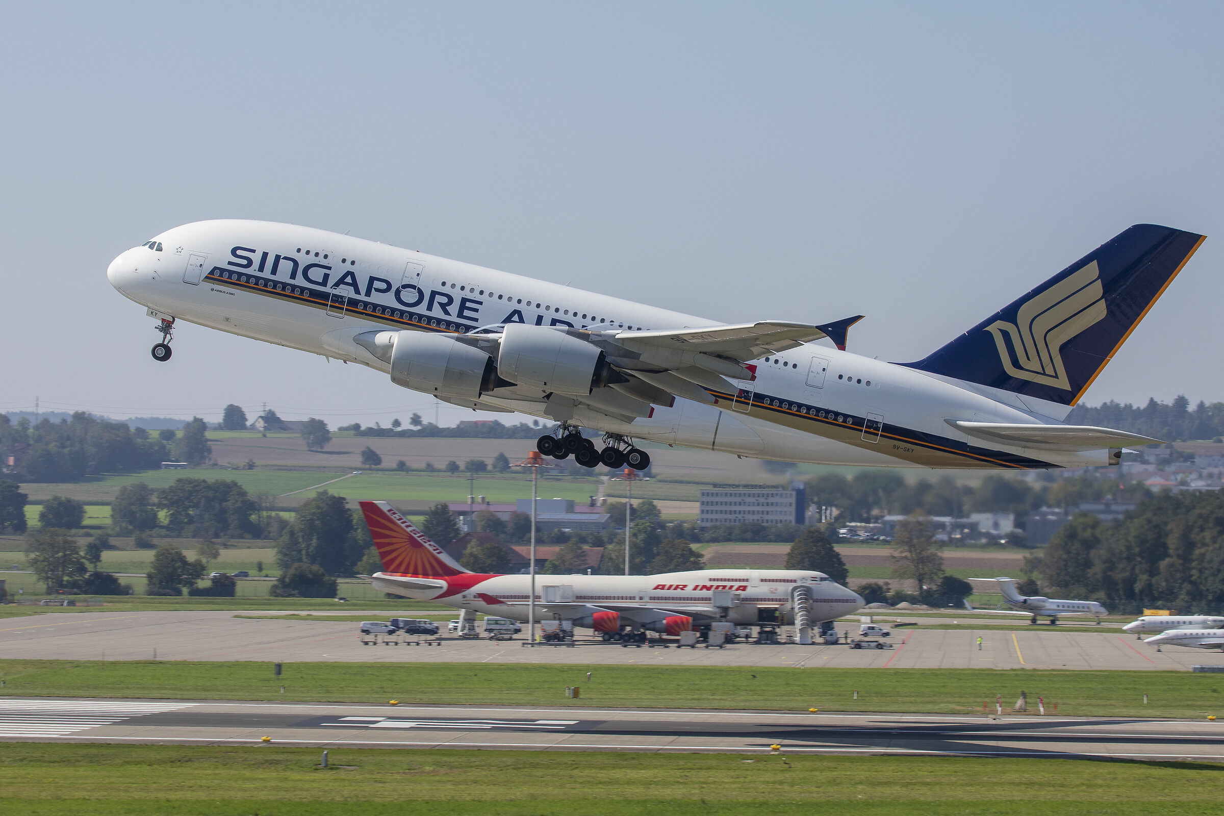 a380 Singa e 747 Air India