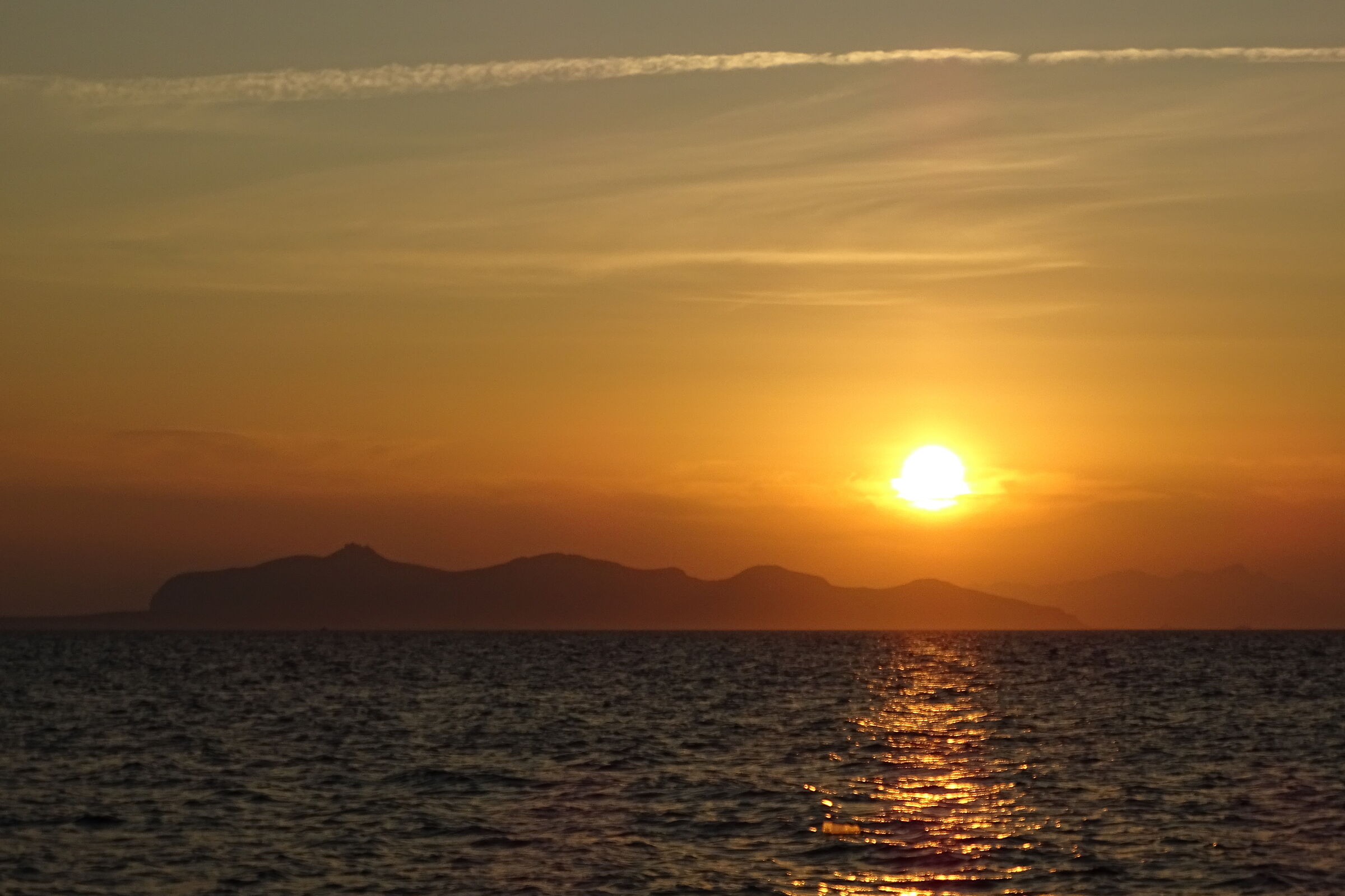 Sun at sunset on the islands