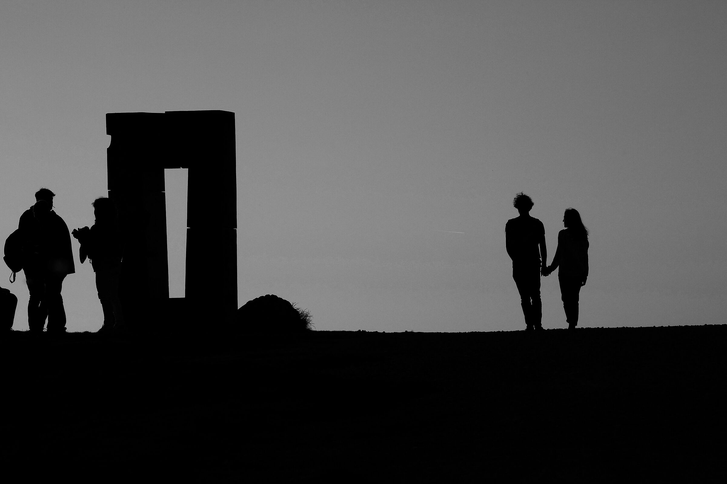 Hand in hand, stand out in the clear sky