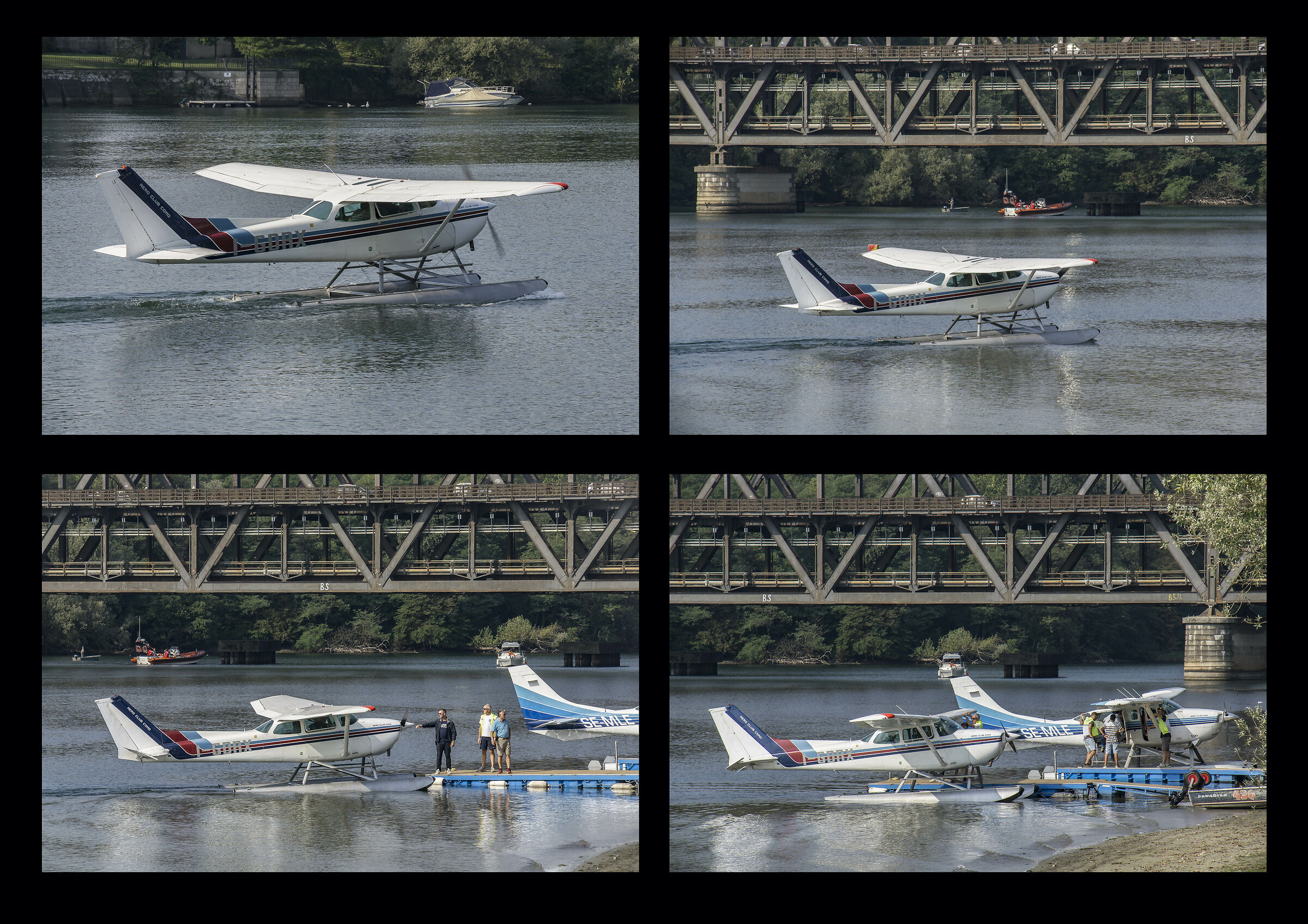 Attracco del Cessna 172 “Skyhawk” al pontile