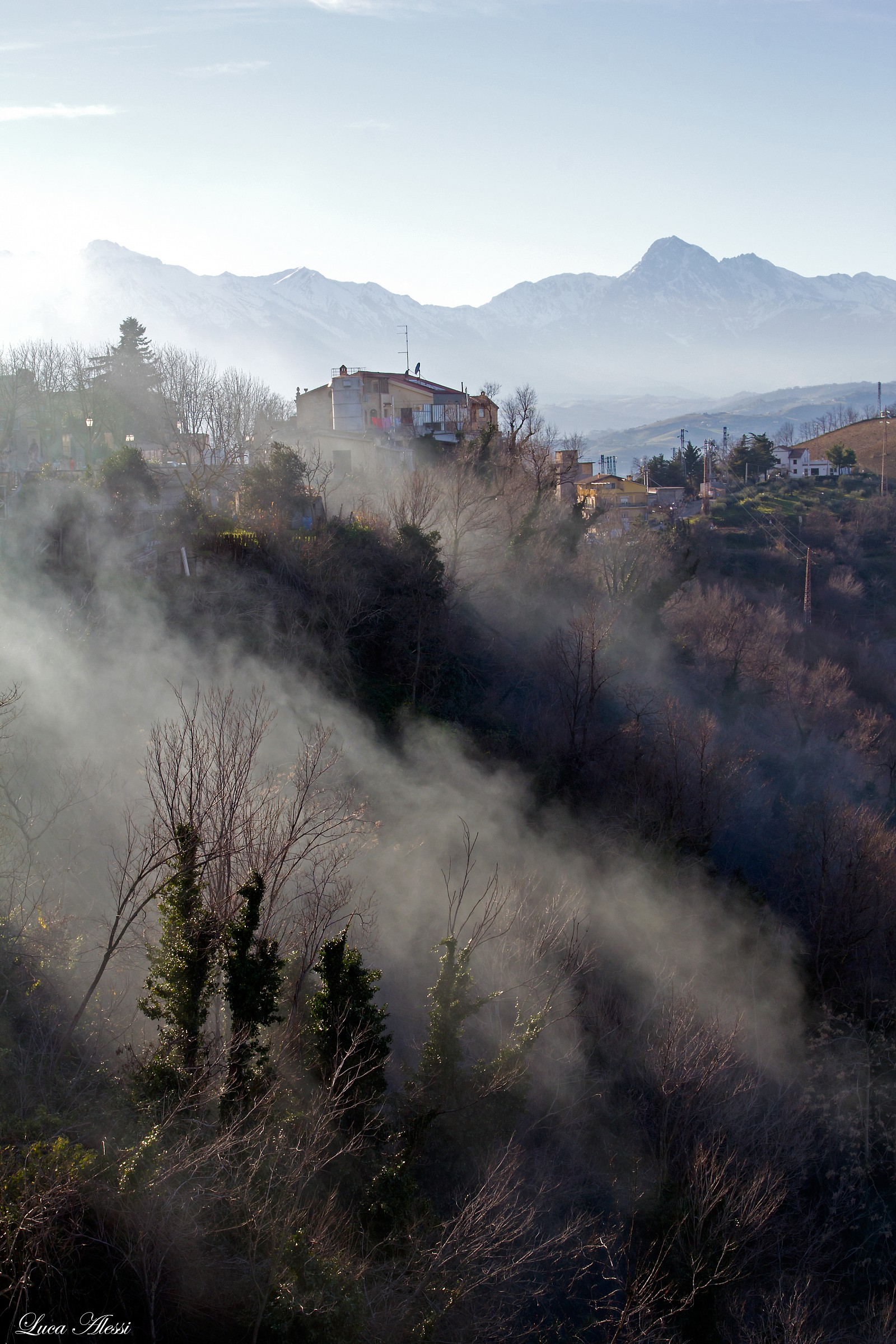 Smoke goes against the