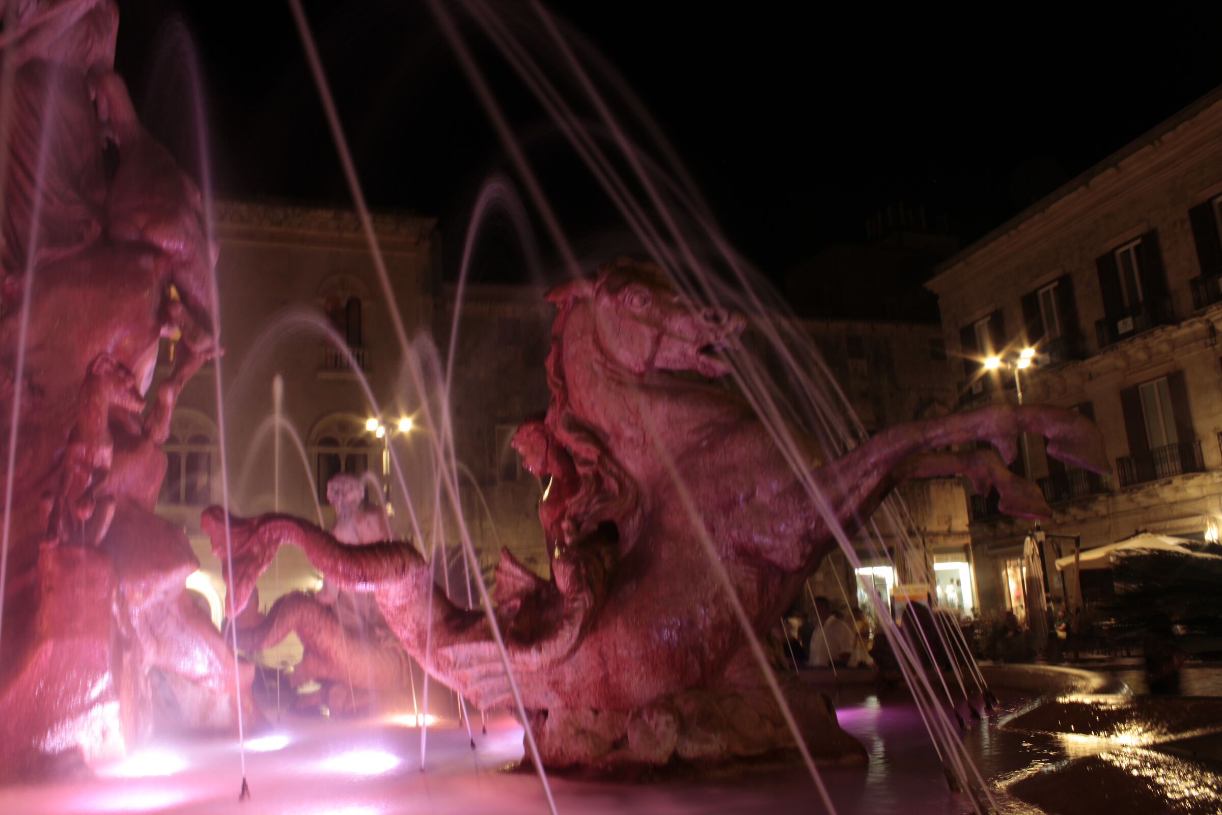 Fountain in the moonlight