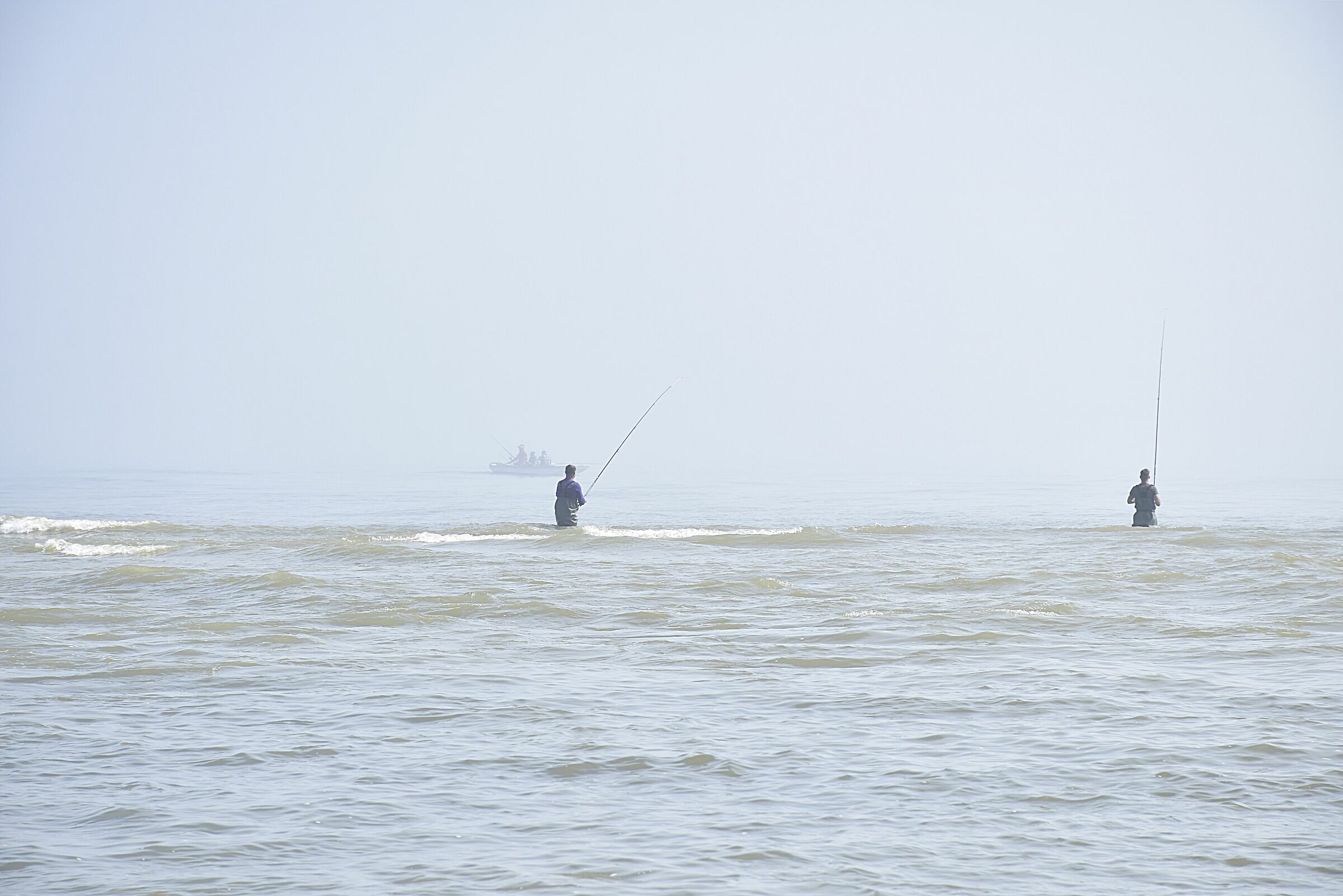 Pesca all'alba alla foce del Crati