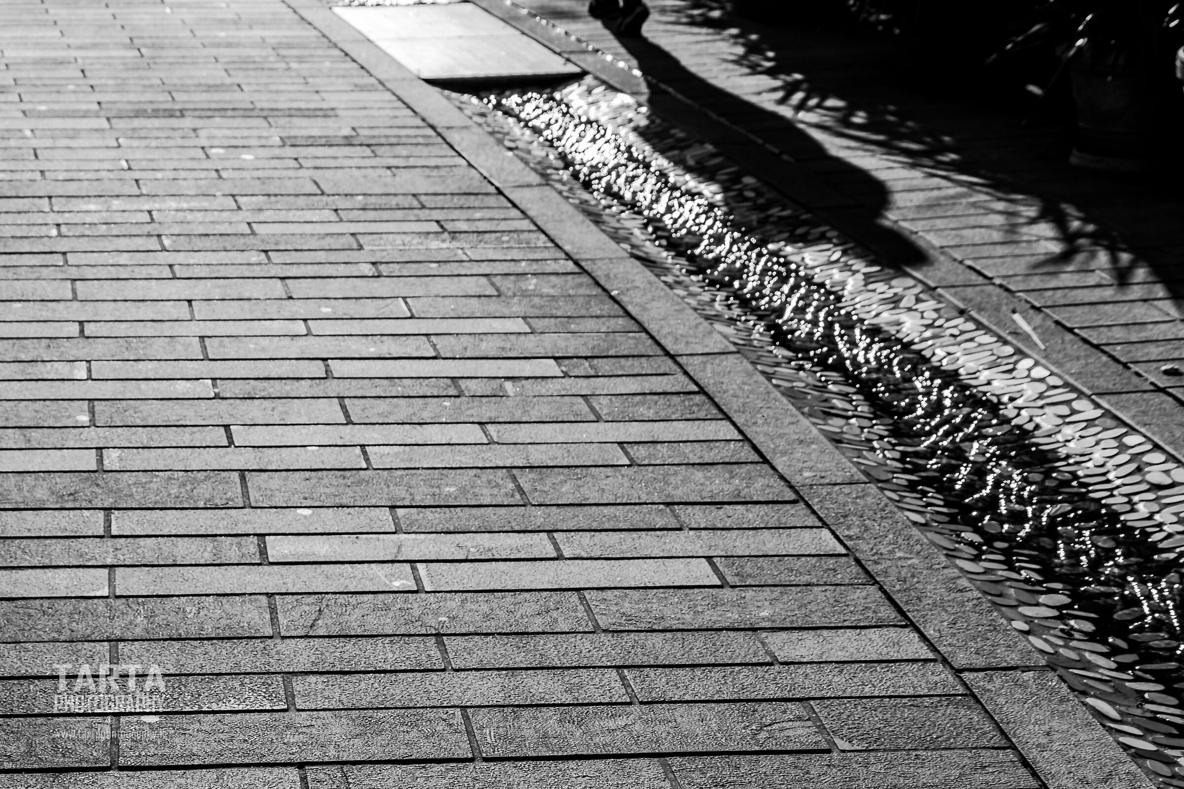 shadow on the empty road