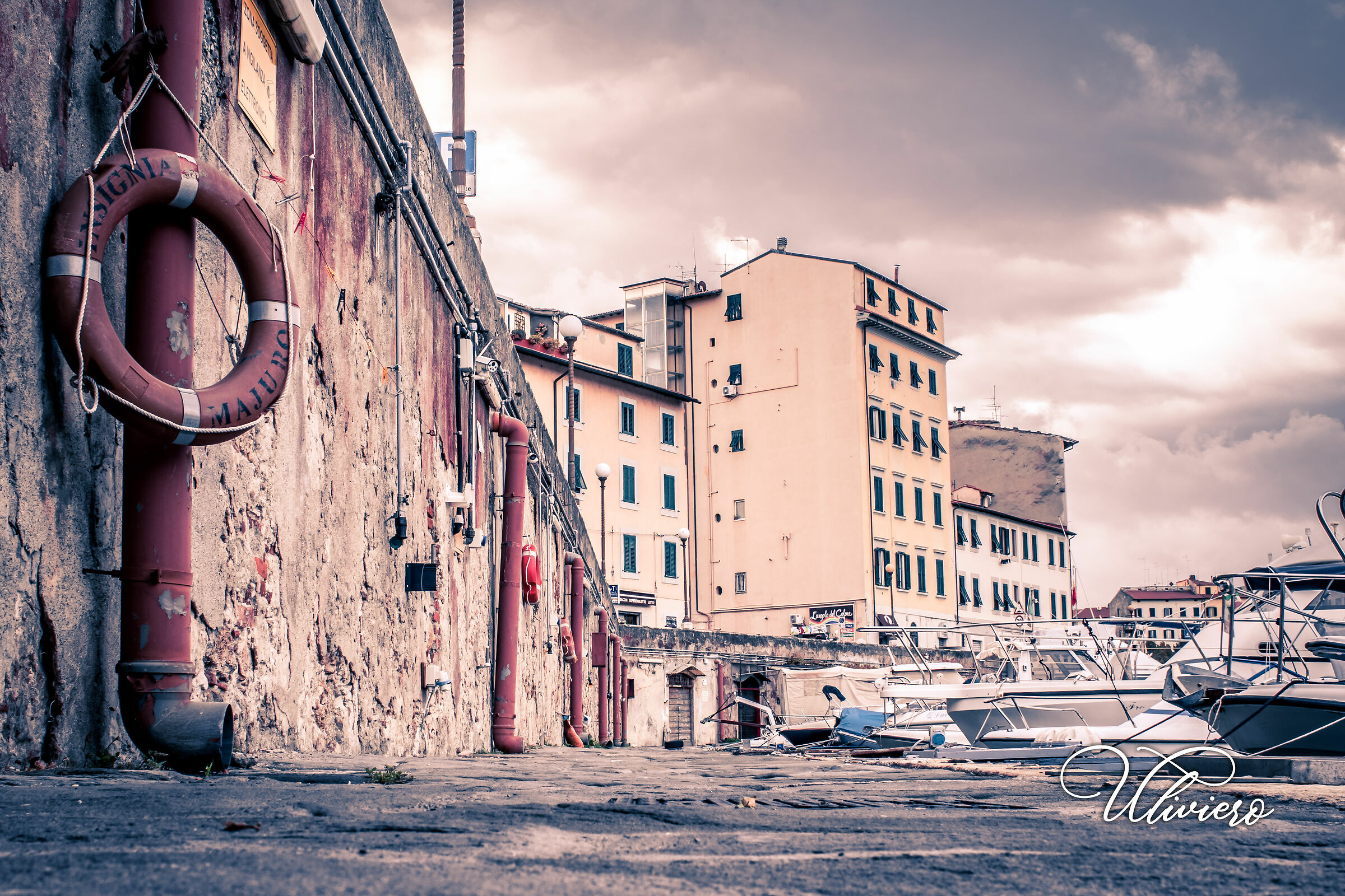 Old cellars on the ditches of livorno down