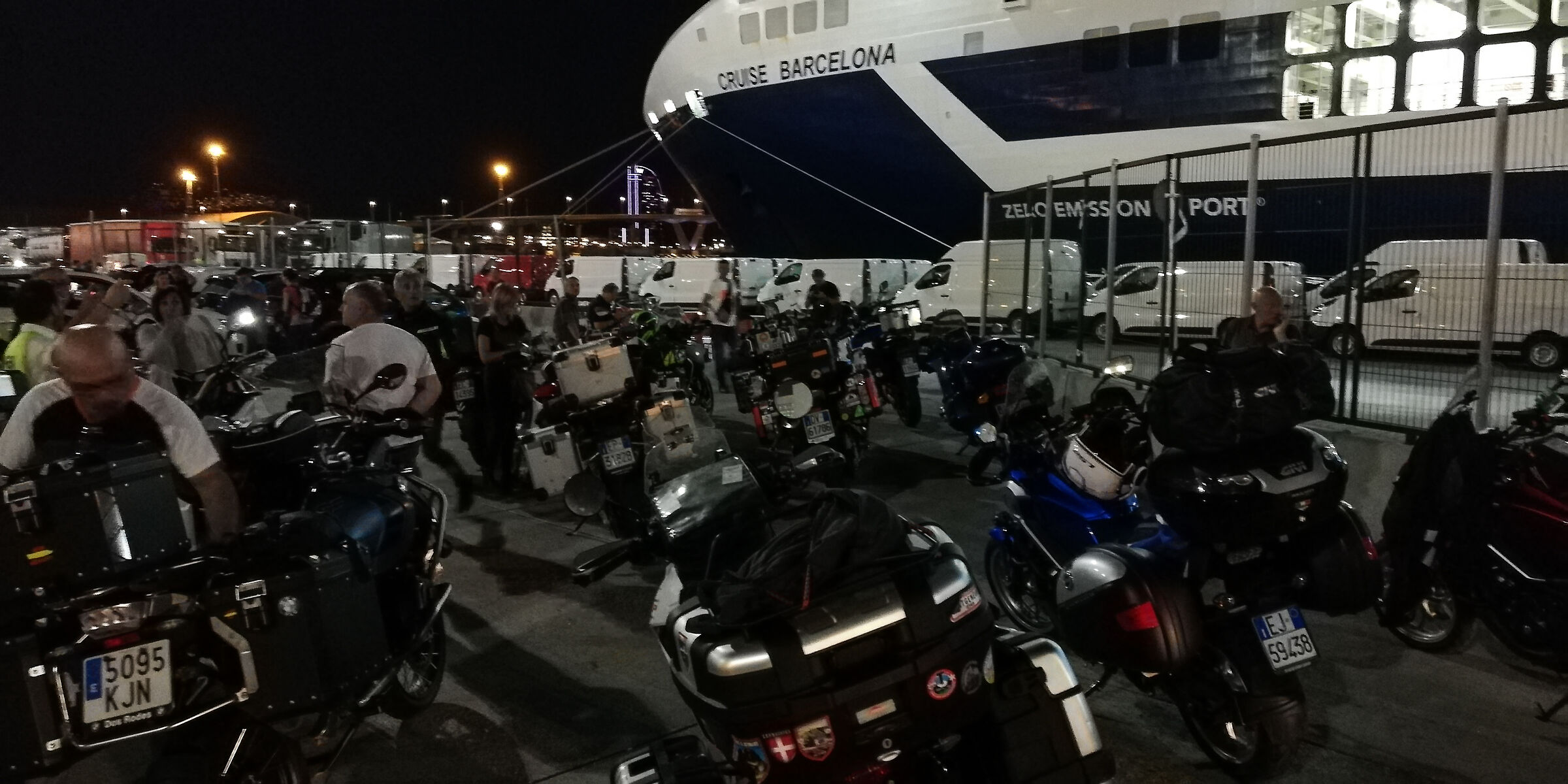 L'imbarco a Barcellona