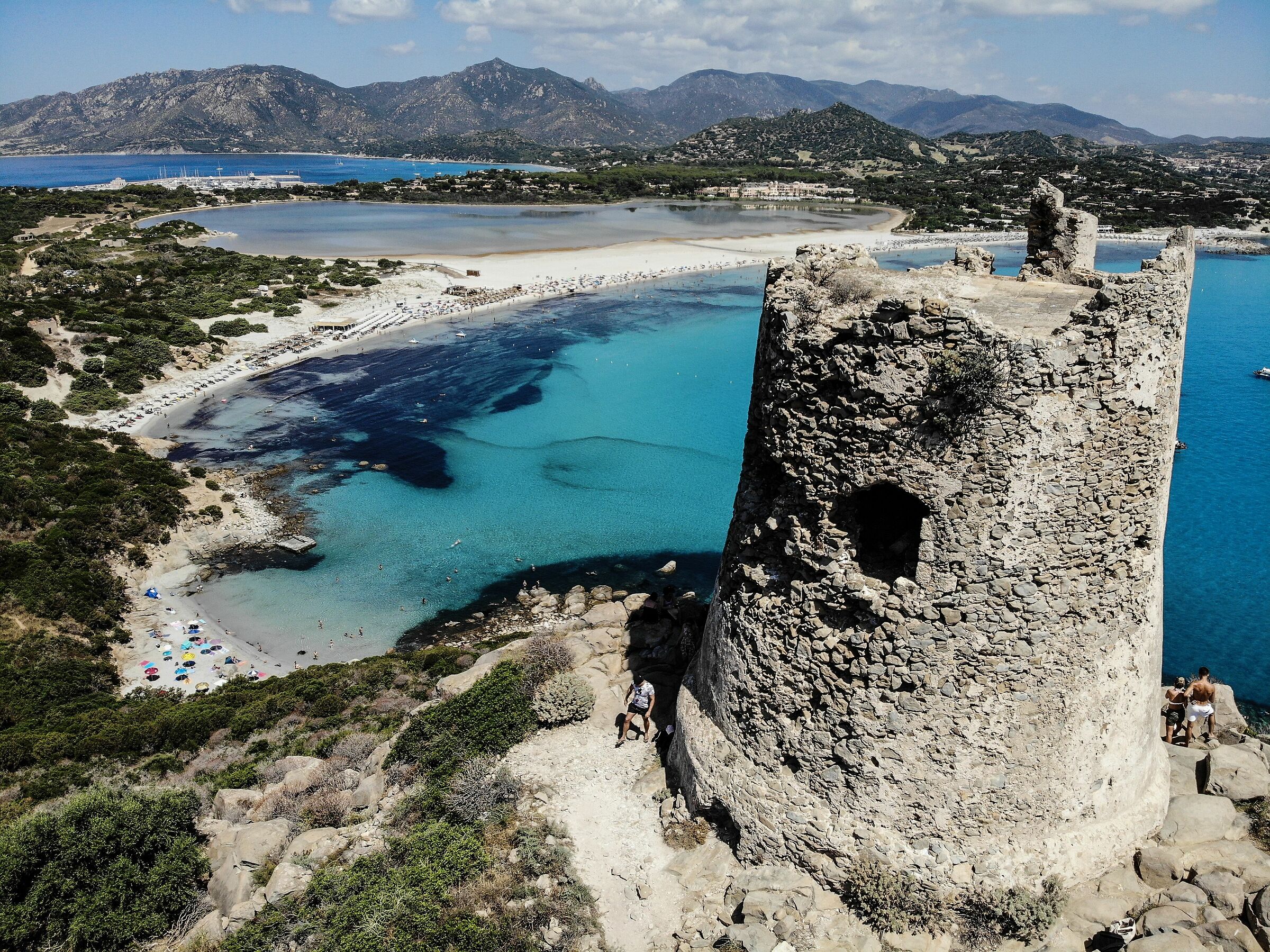 Panorama from the tower of Porto Giunco! Villasimius.