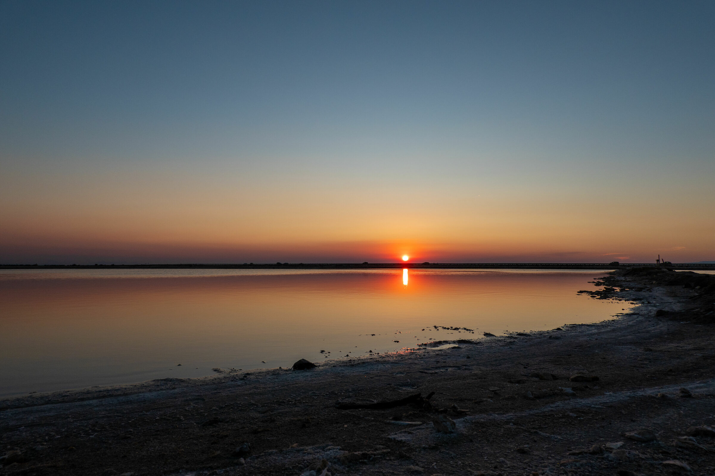Sunset on the saline