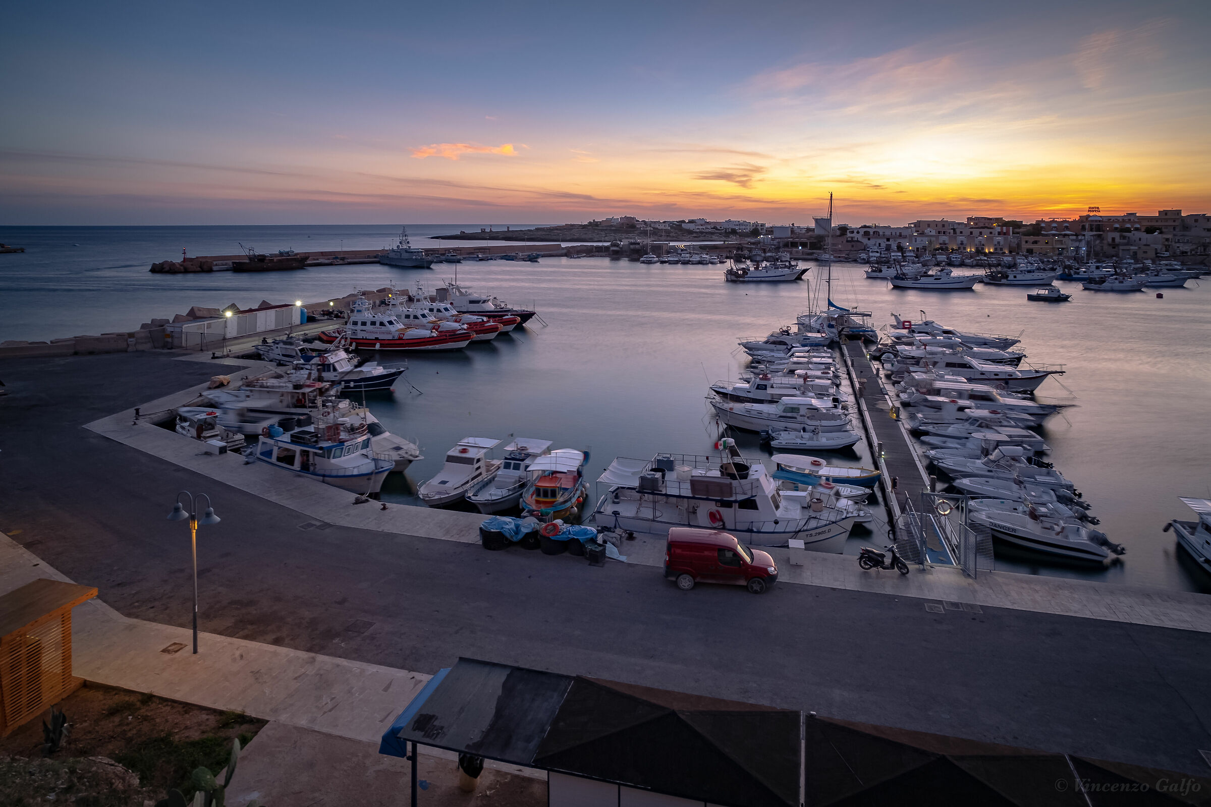 Sunset On Port Lampedusa