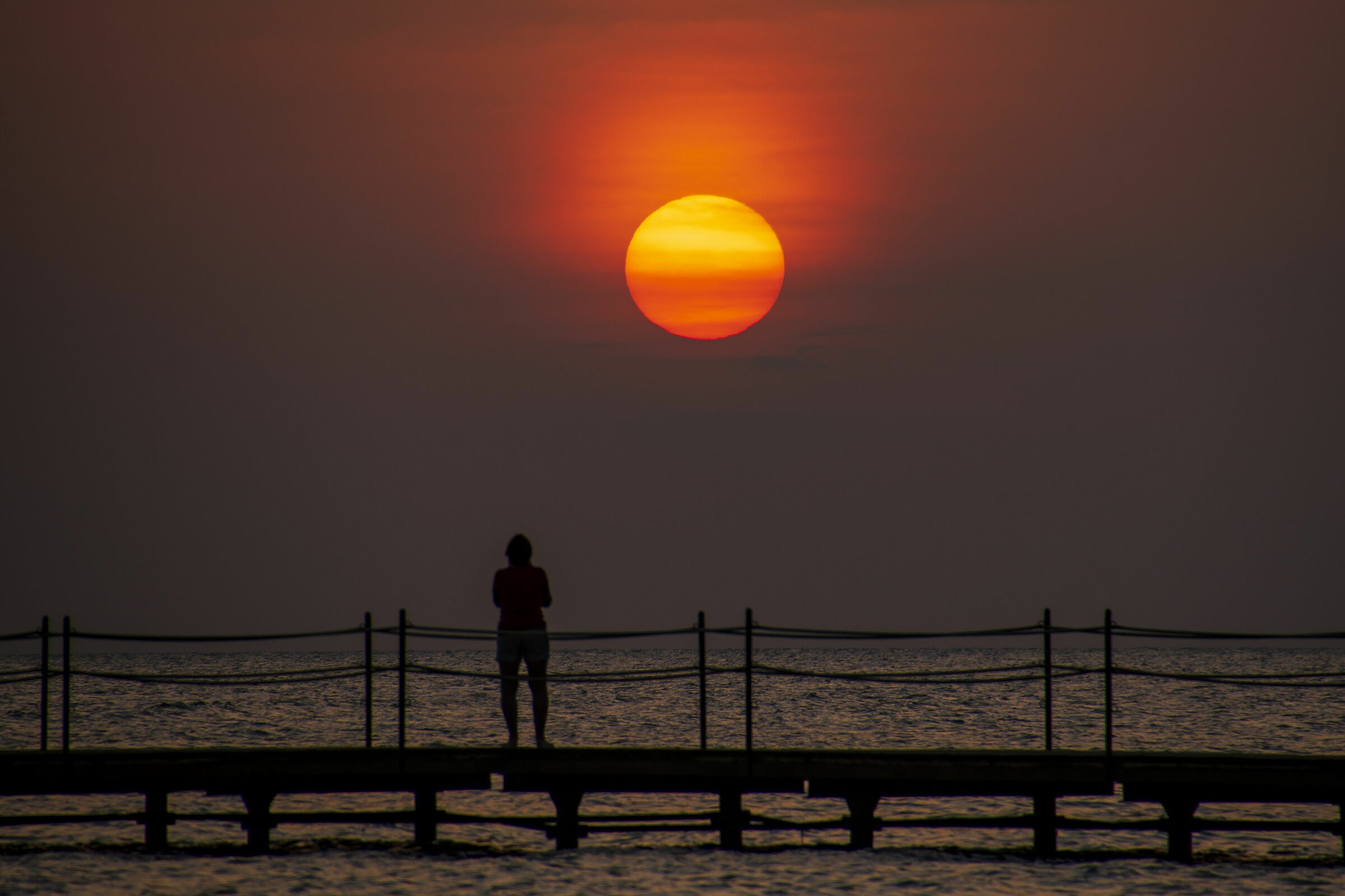 Osservando il sole che sorge