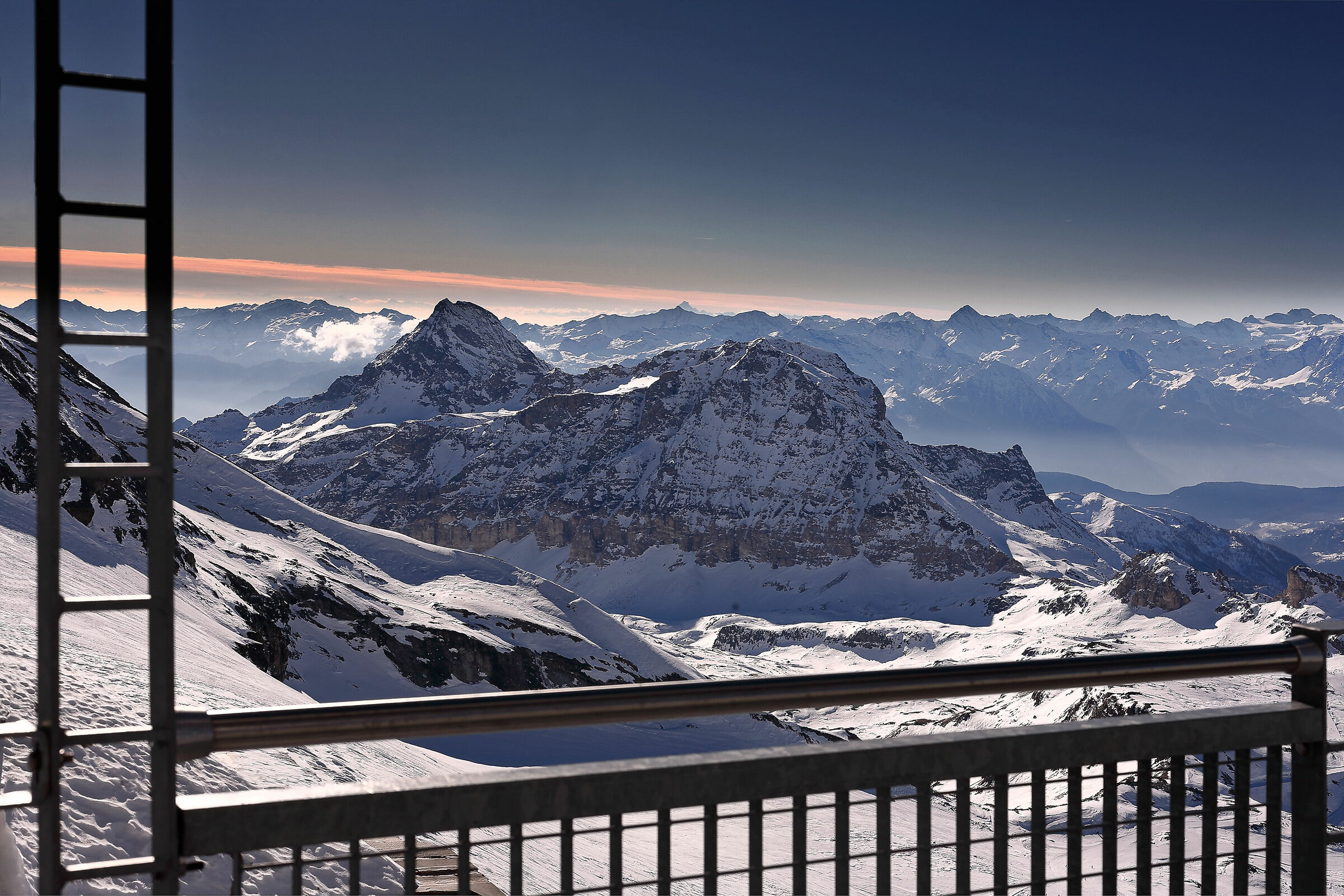 At sunset from the Plateau Rosa