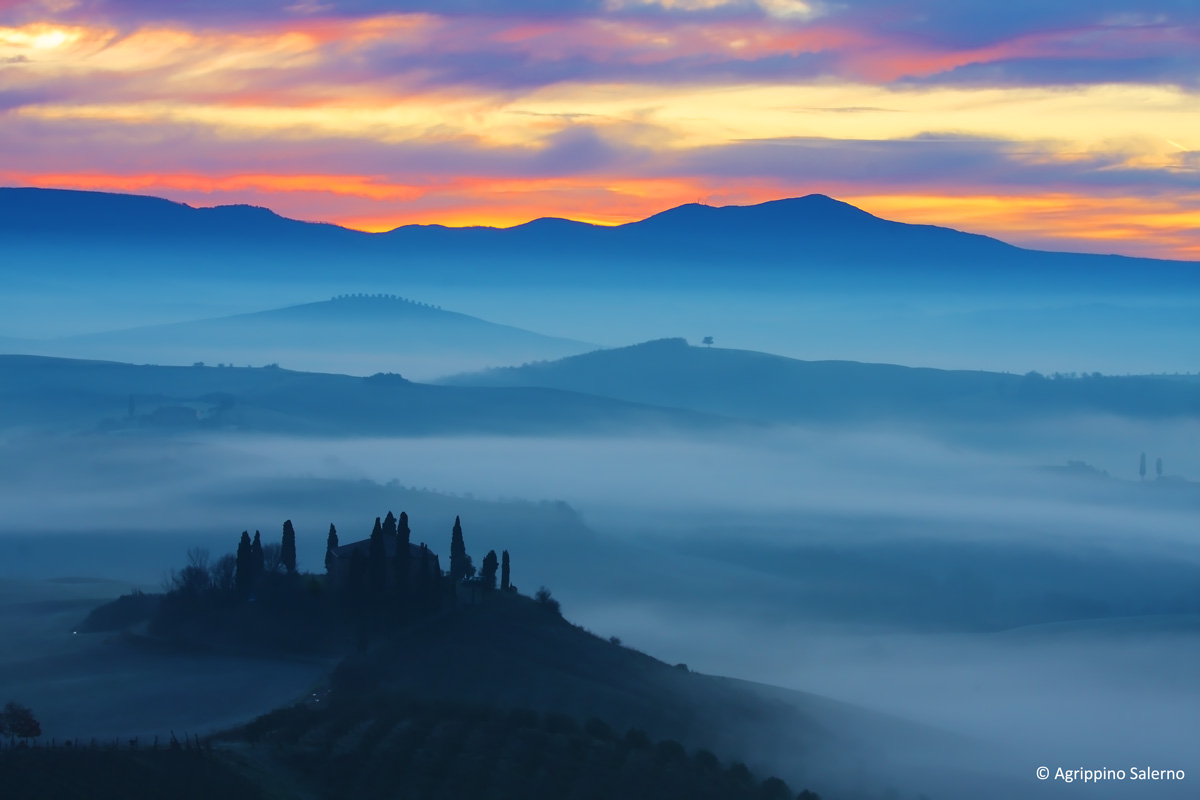 Morning cold winter sunrise