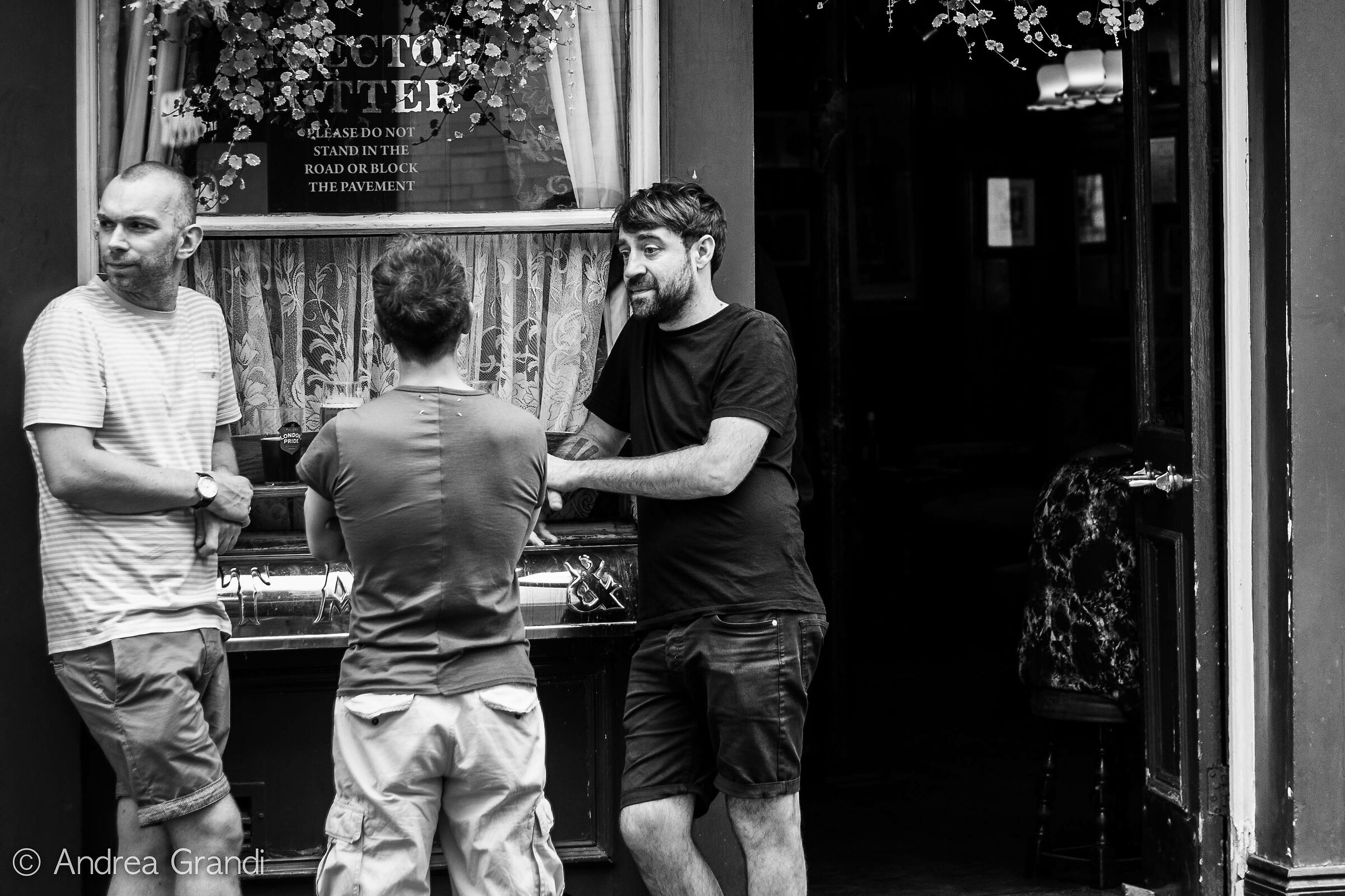 Three men at the pub