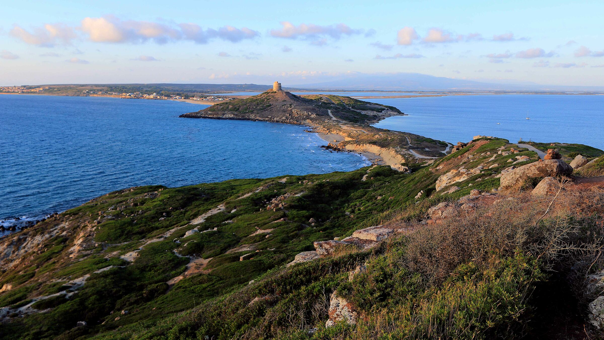 Penisola del Sinis al tramonto.