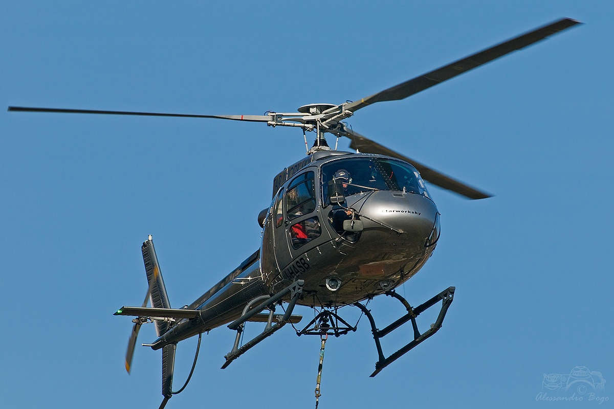 Helicopter in flight