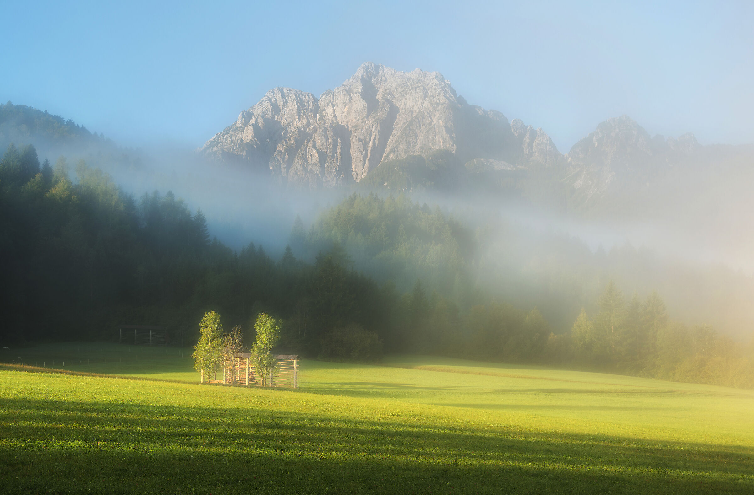 Hayrack below the mountain