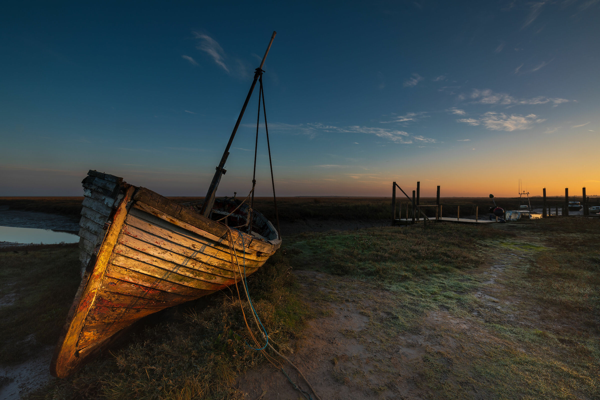 Fishing boat at dawn