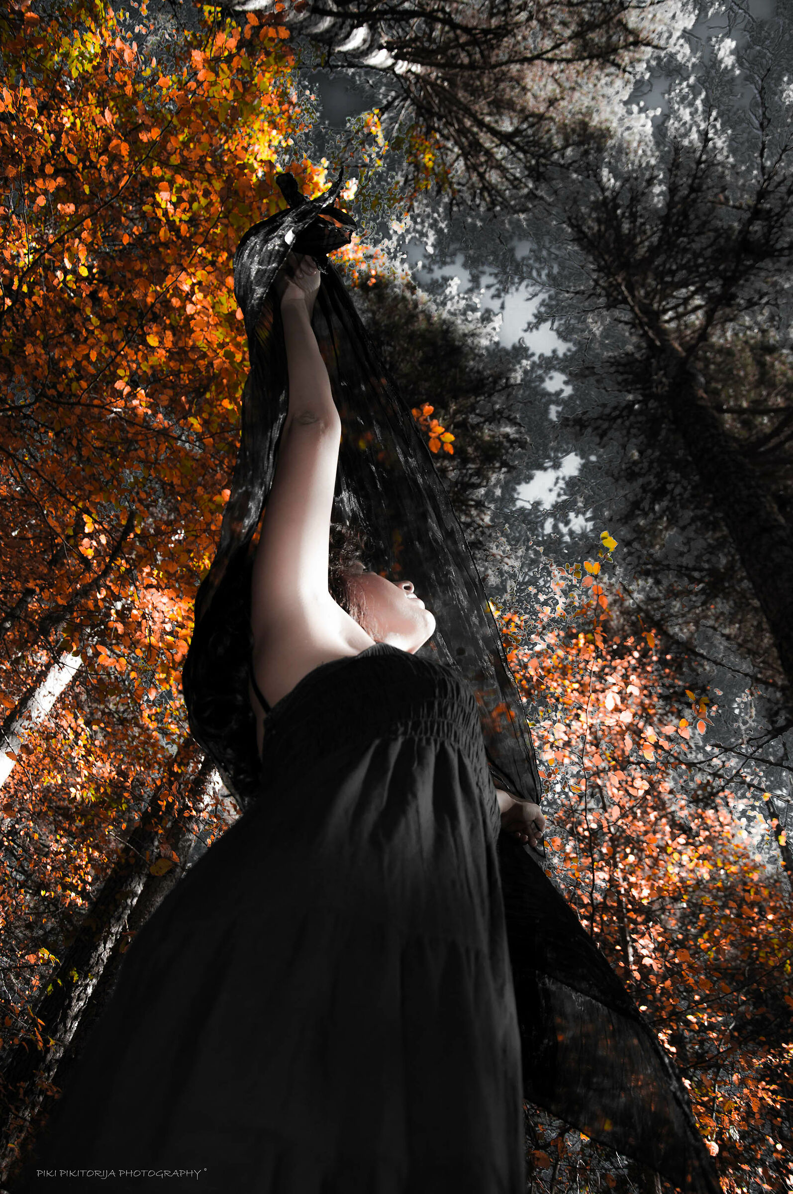 Dancing with falling leaves