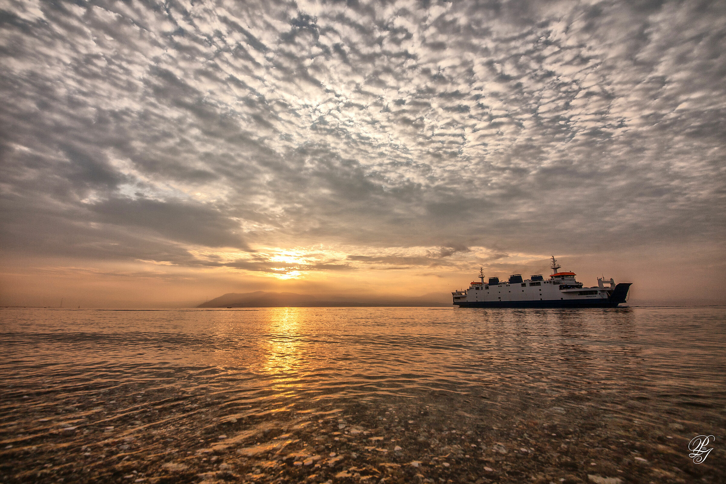 Sunrise over the Strait of Messina