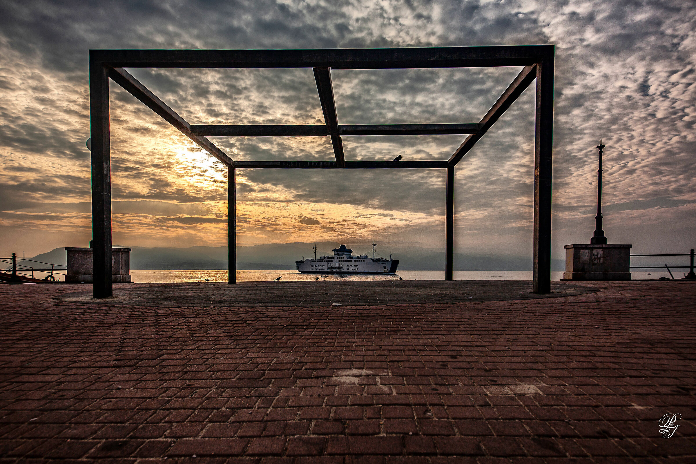 First lights on the Strait of Messina