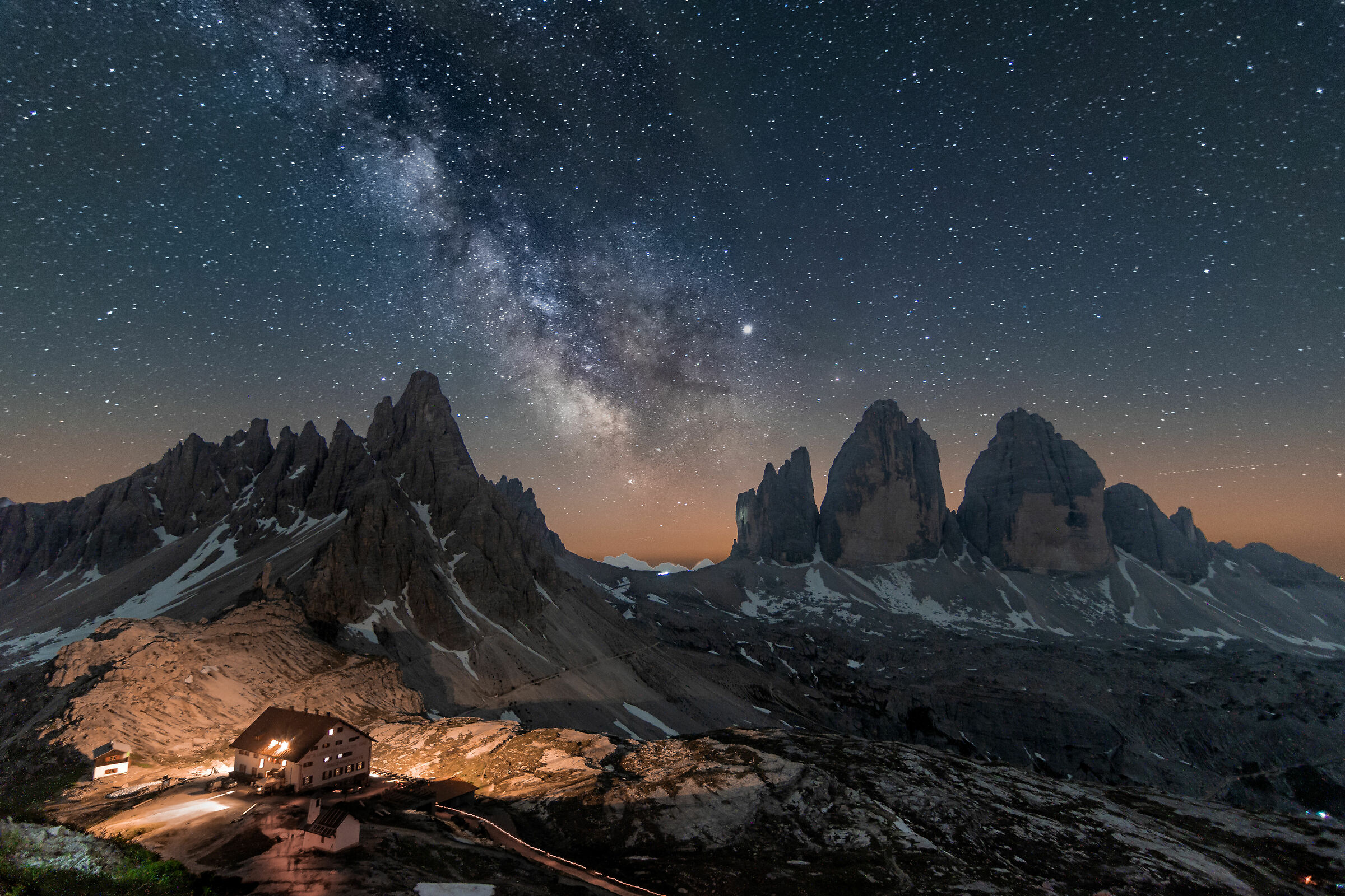 Via lattea sulle Tre Cime