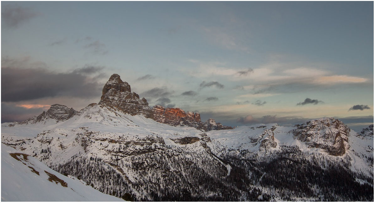 Three peaks from the west