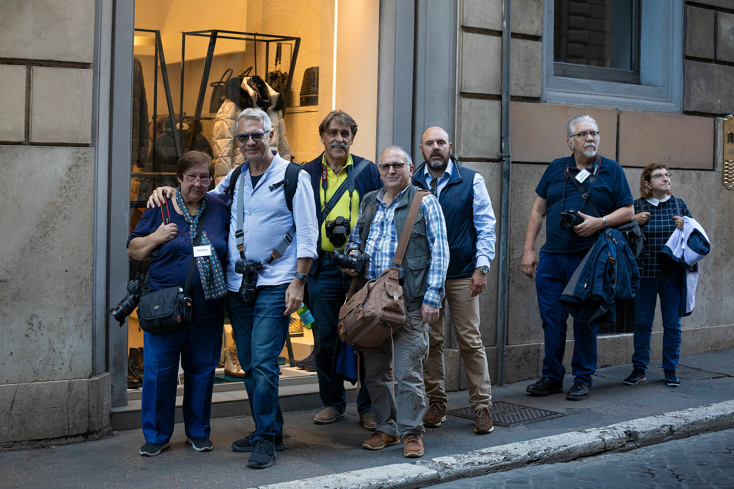 The super group walking around Rome