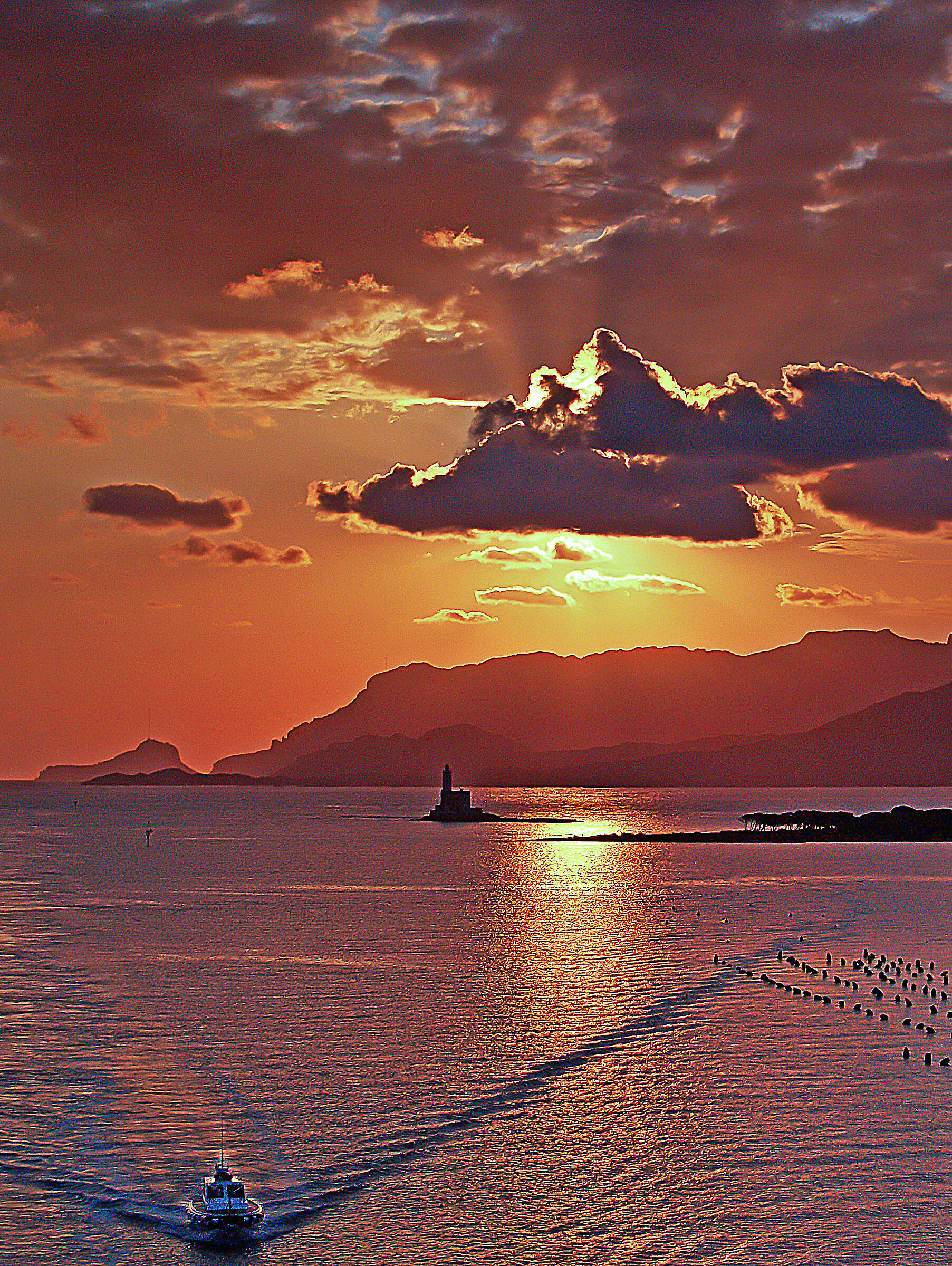 the sea and the sunset