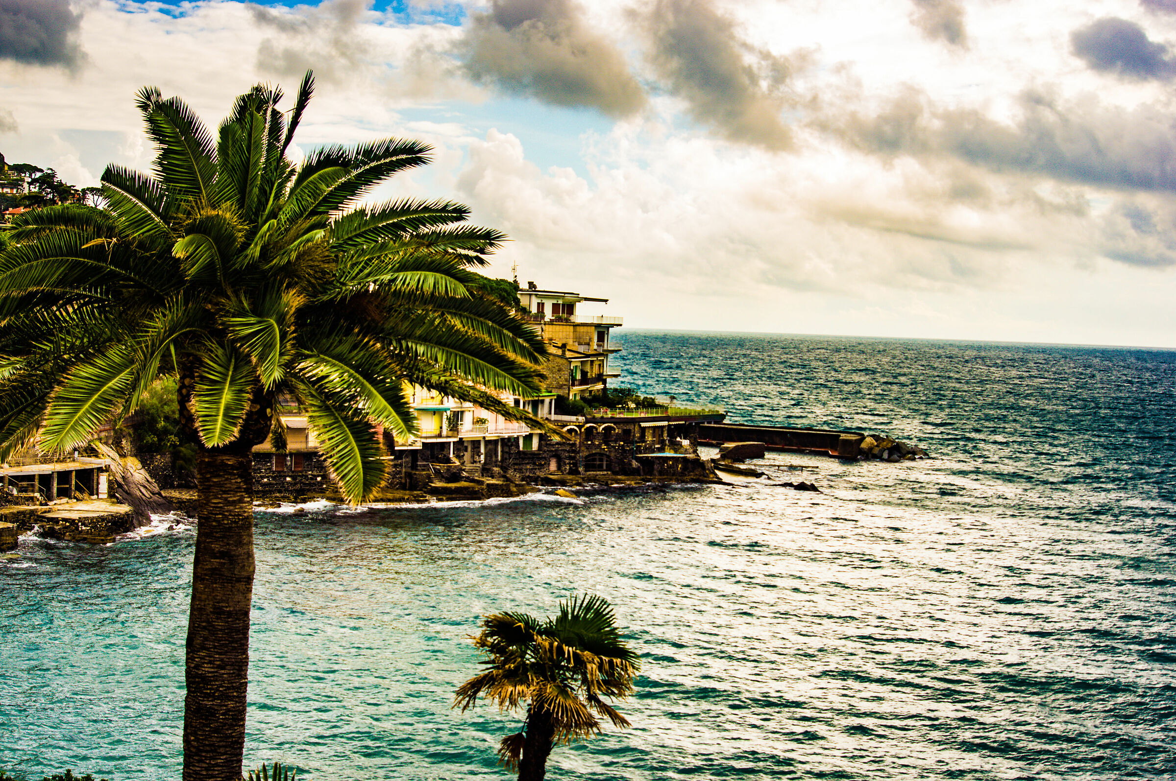 rainy morning by the sea