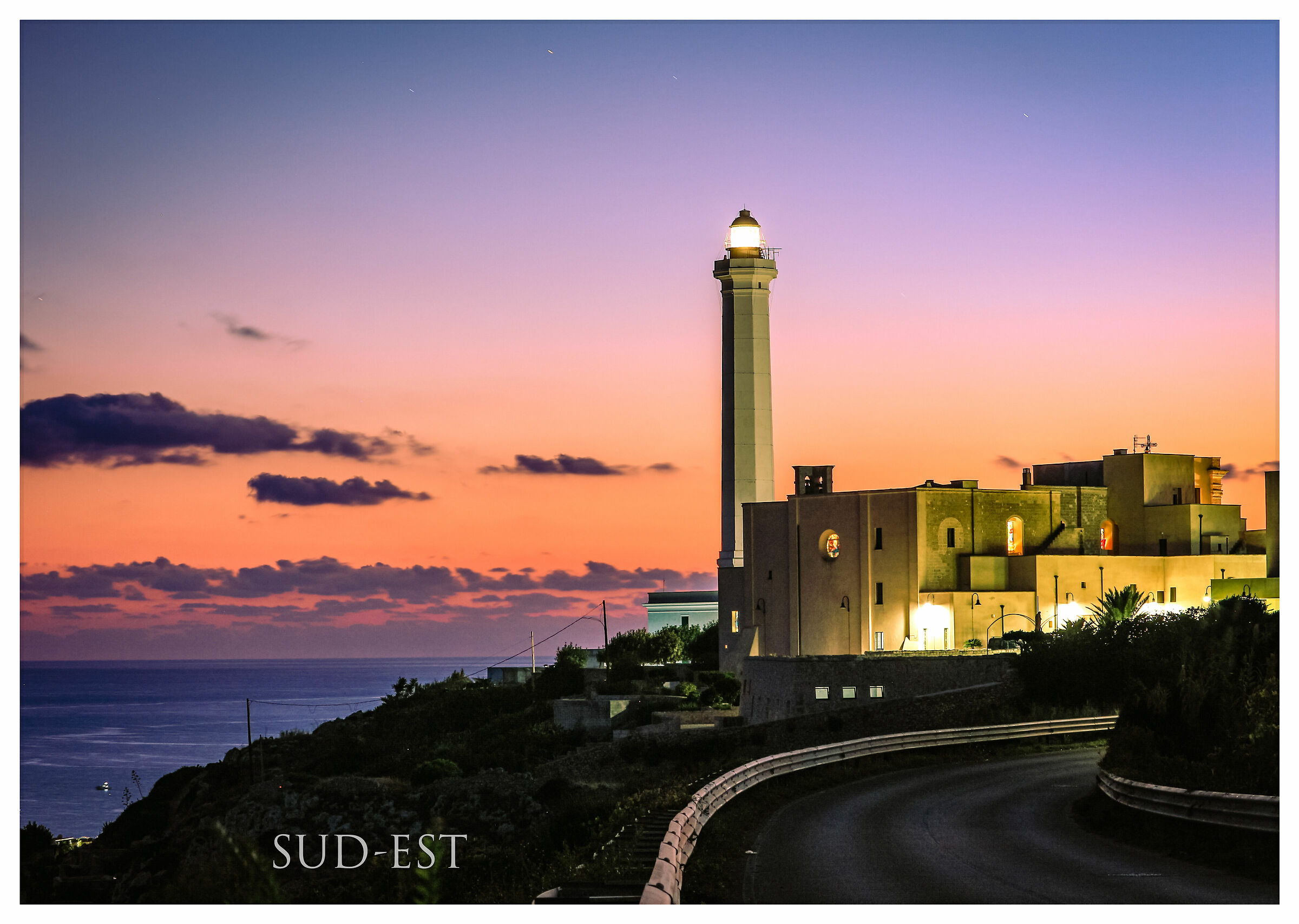Lighthouse Santa Maria di Leuca at dusk