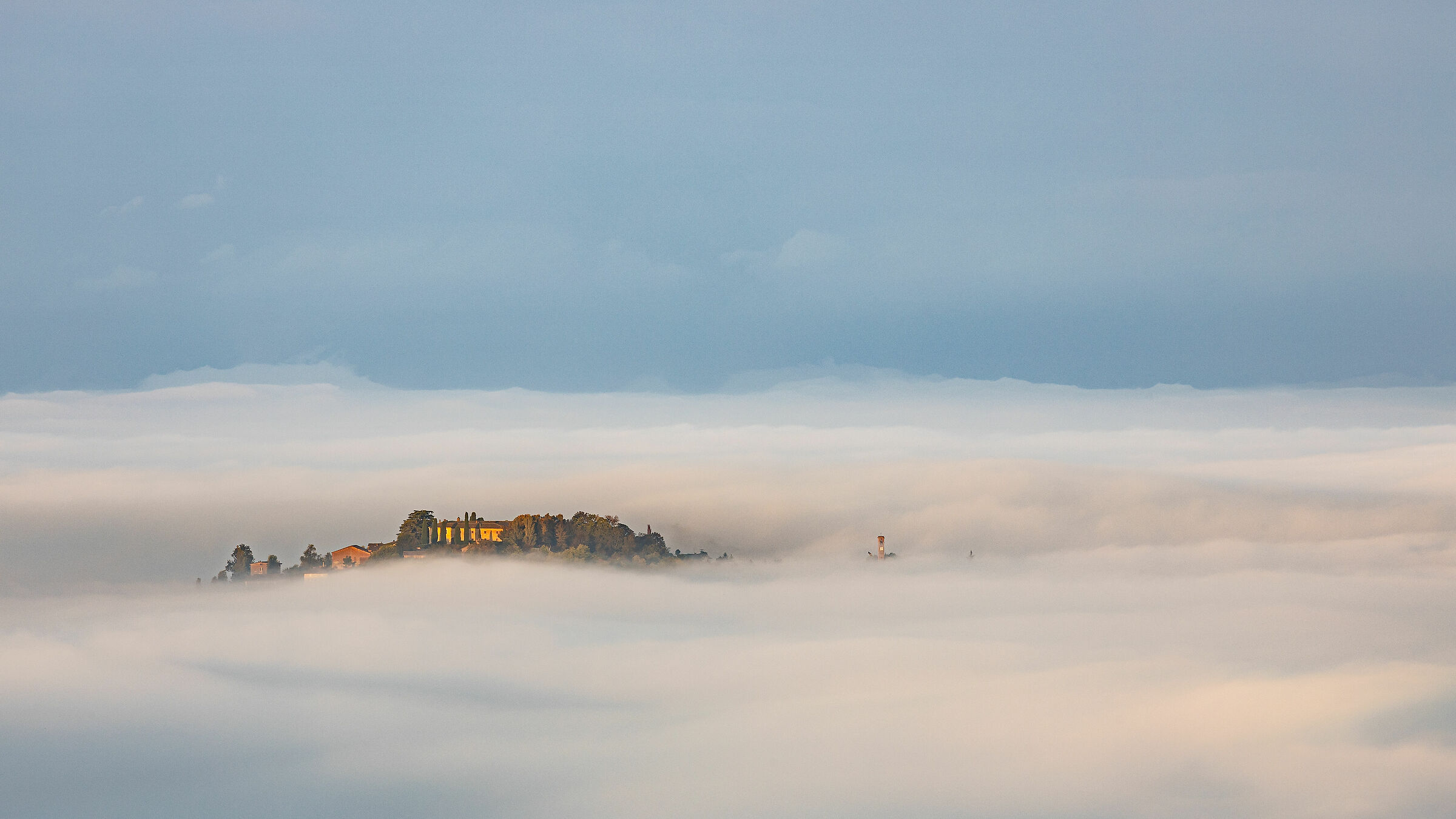 "Between the clouds"