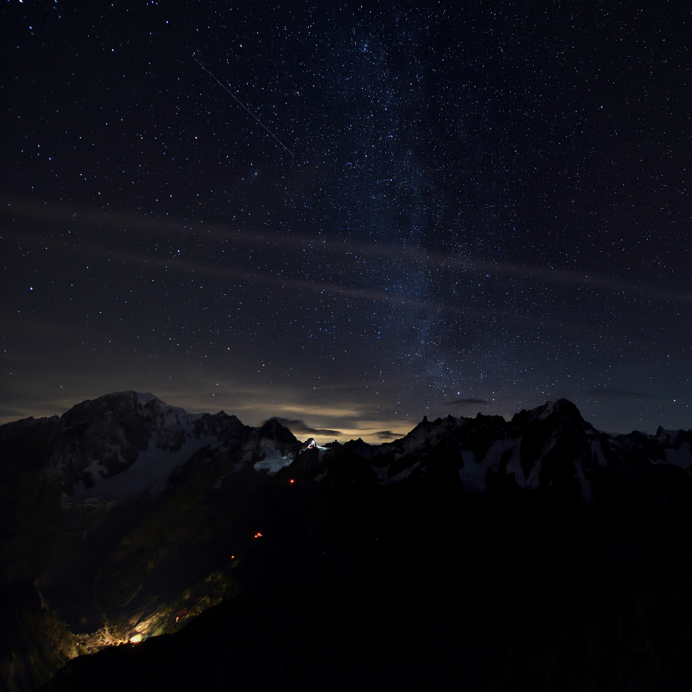 notte sopra il Monte Bianco