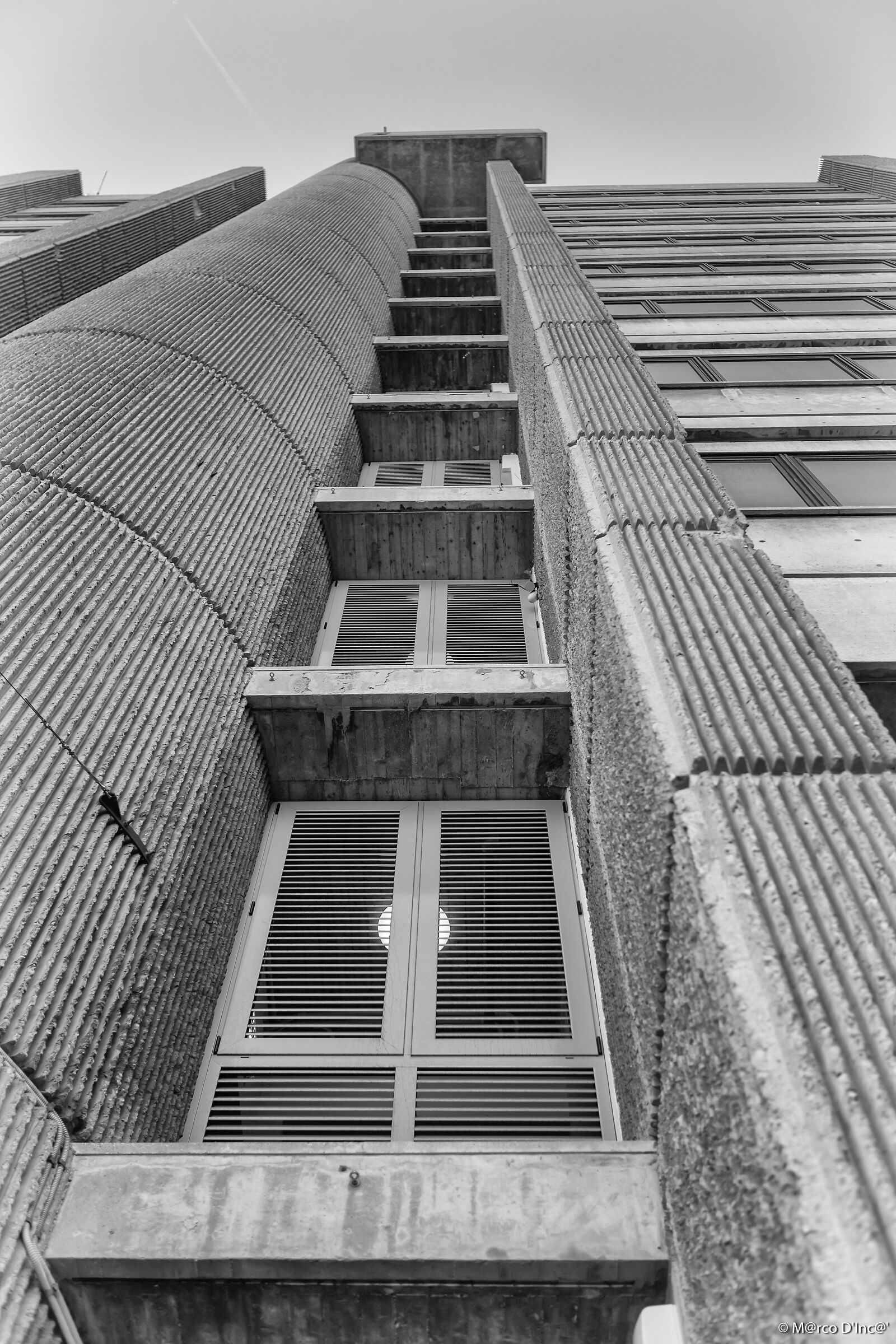 skyscraper with rails