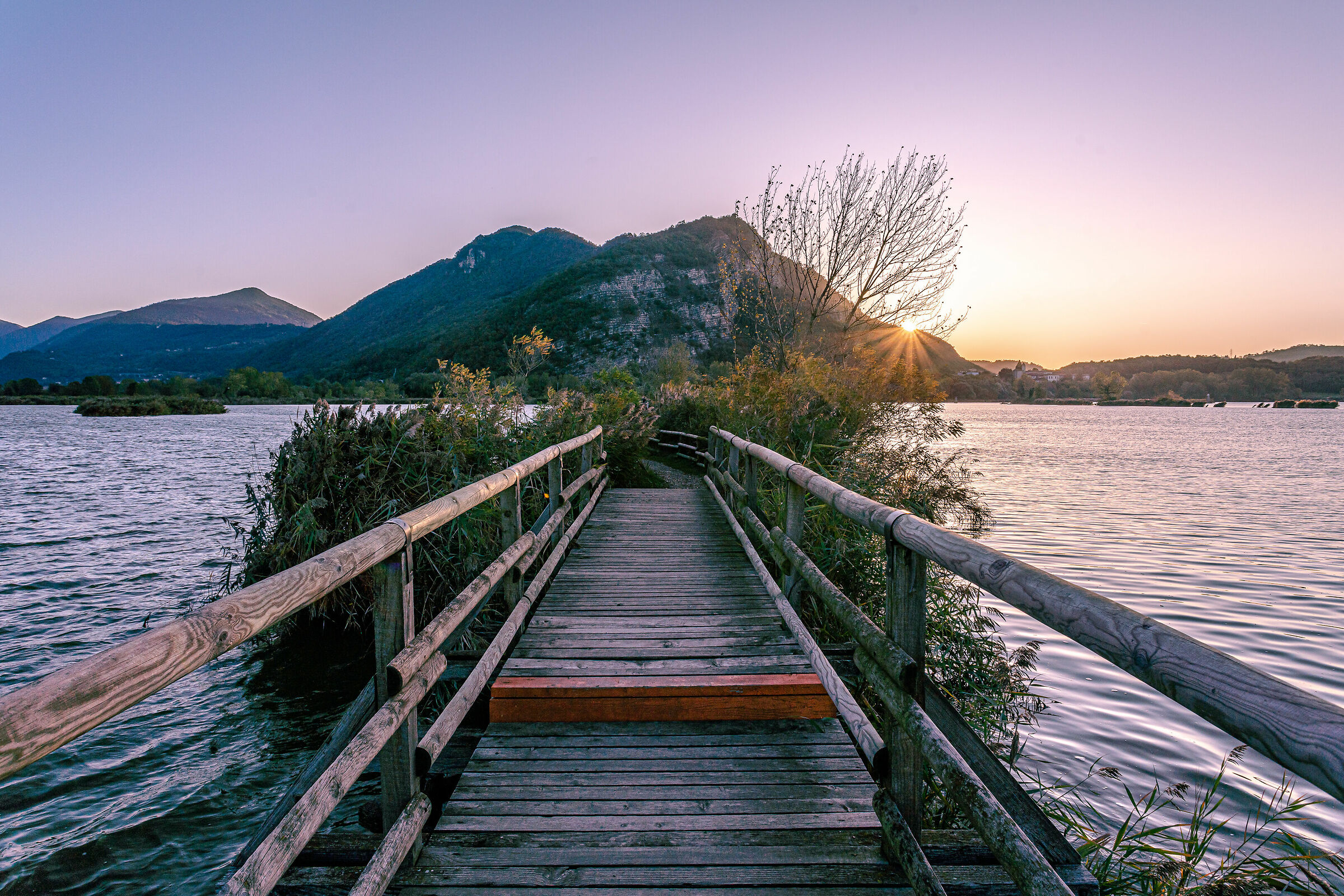 Autumn sunrise at peat bogs